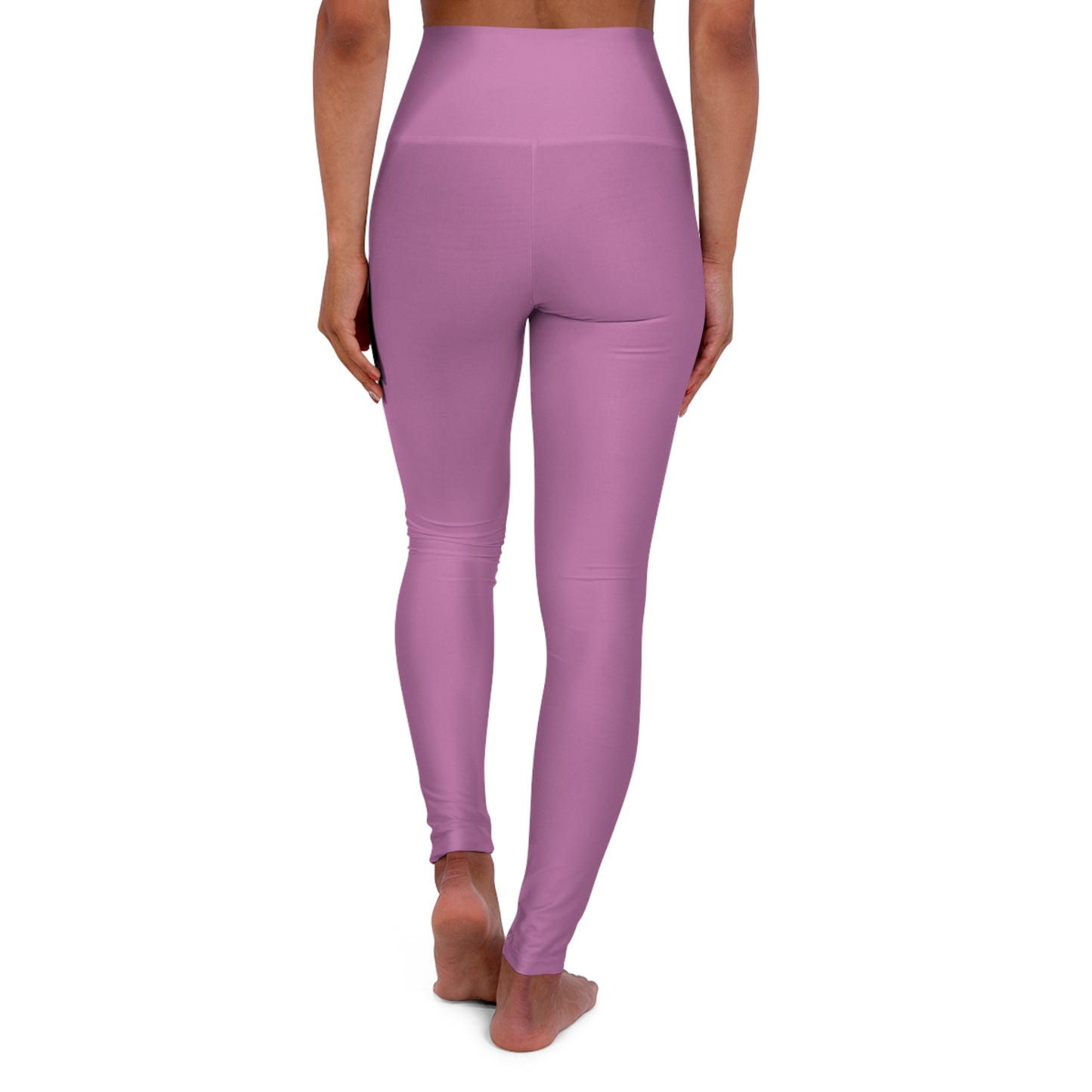 Dolly Pink Color High-Waisted Yoga Leggings, Mauve Seamless Poly-Span Activewear 1