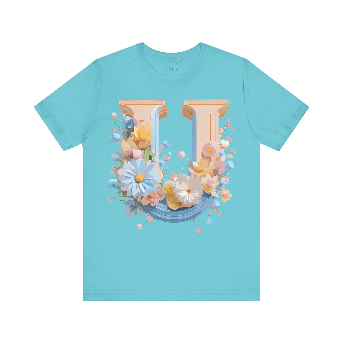 Letter U Graphic Unisex Cotton Bella+Canvas Tee with Art Letter Design