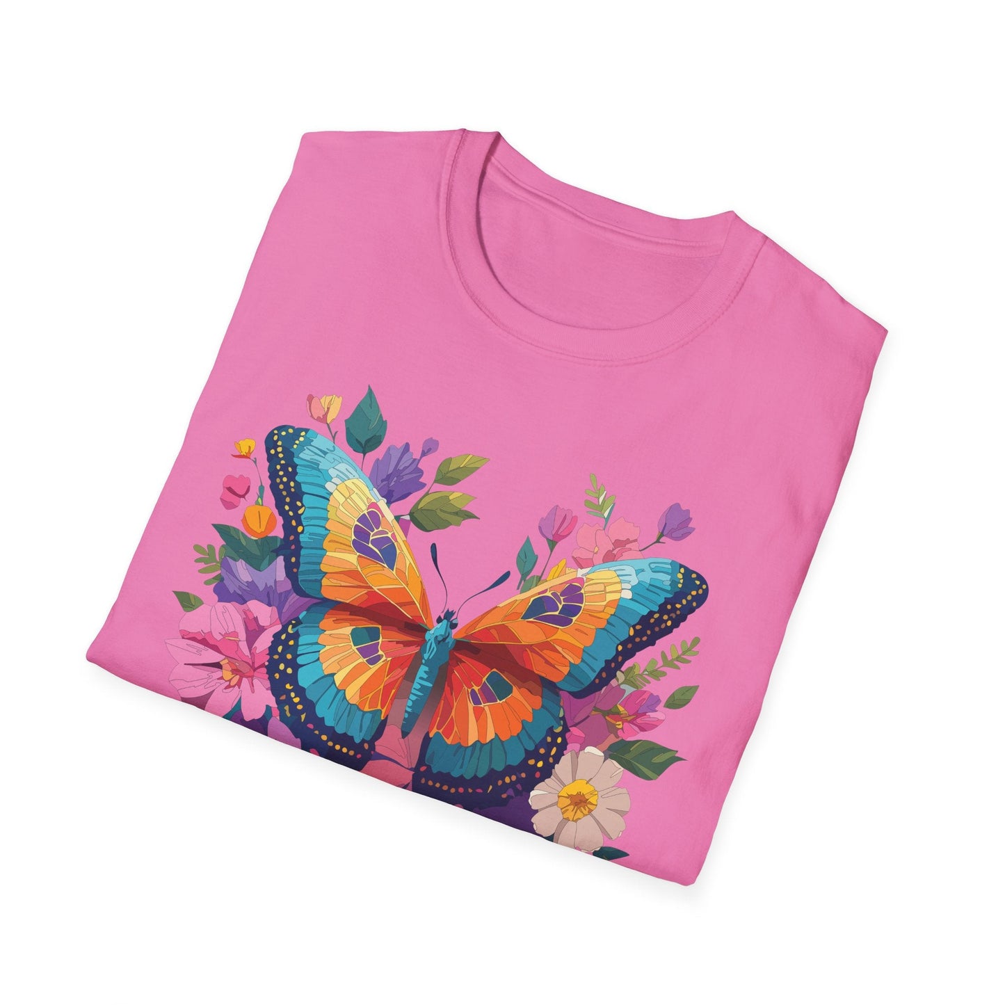 Butterfly Themed Unisex Softstyle T Shirt 100 Cotton Monarch Design Tee Gildan 64000