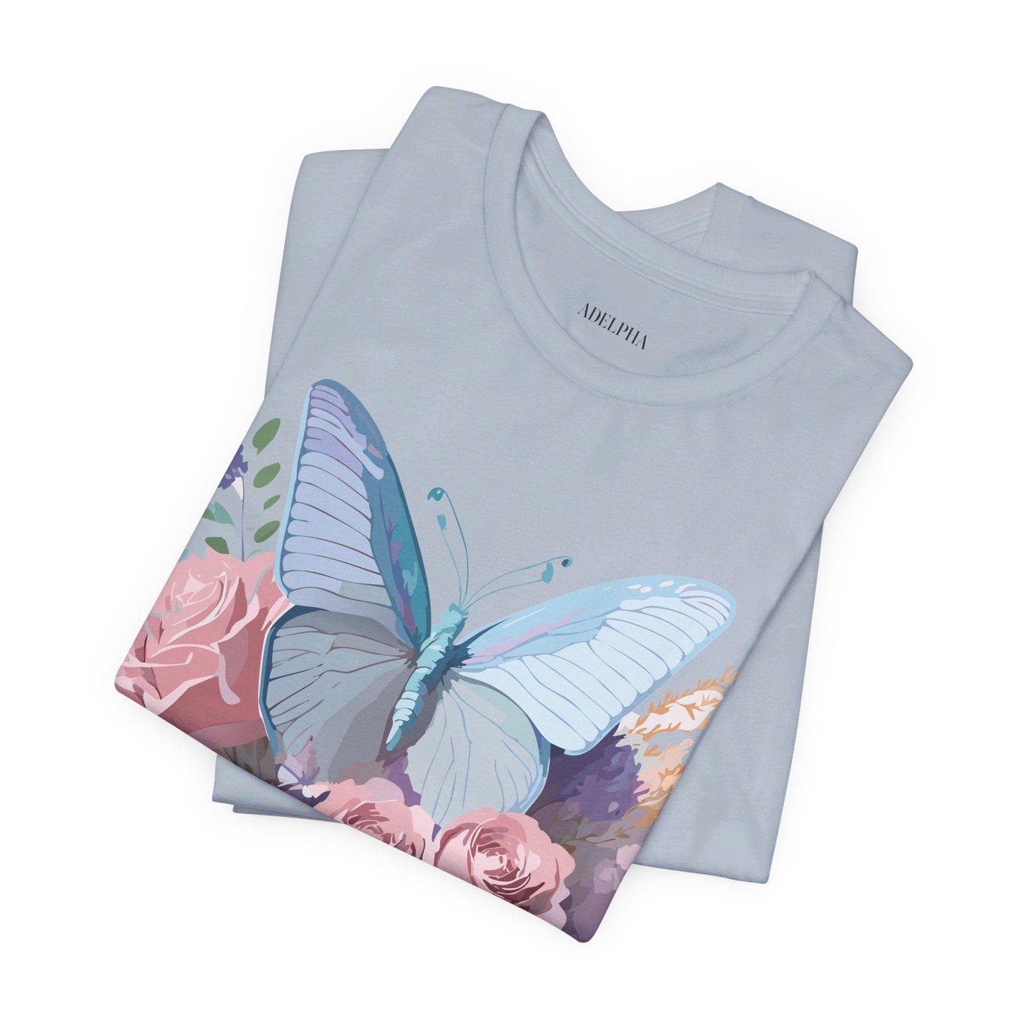 Butterfly Graphic Unisex 100 Cotton Lightweight Vintage Floral Design Jersey Tee 36