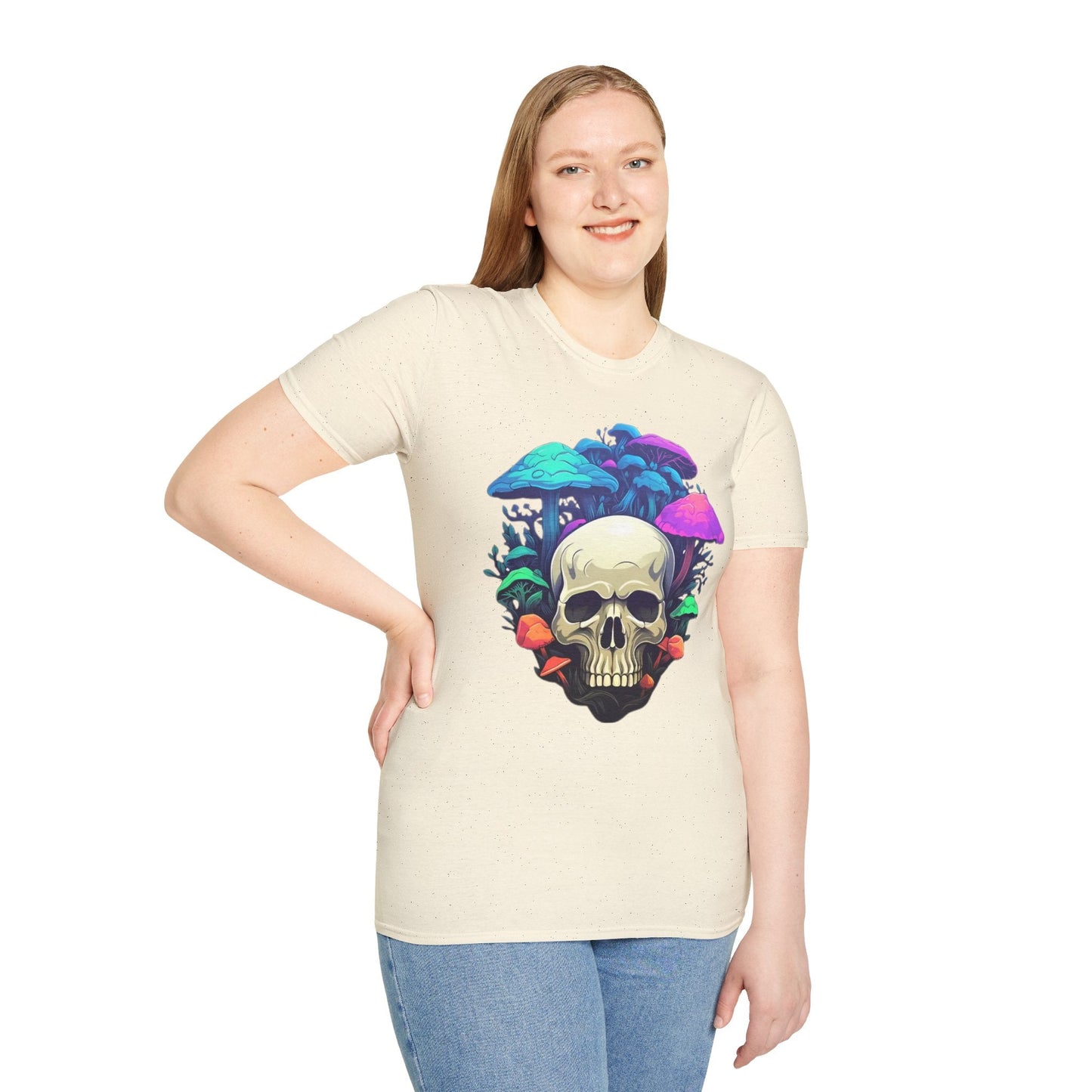 Unisex Skull Tee Shirt Short Sleeve Skeleton Design Gildan Softstyle Cotton Tee Shirt