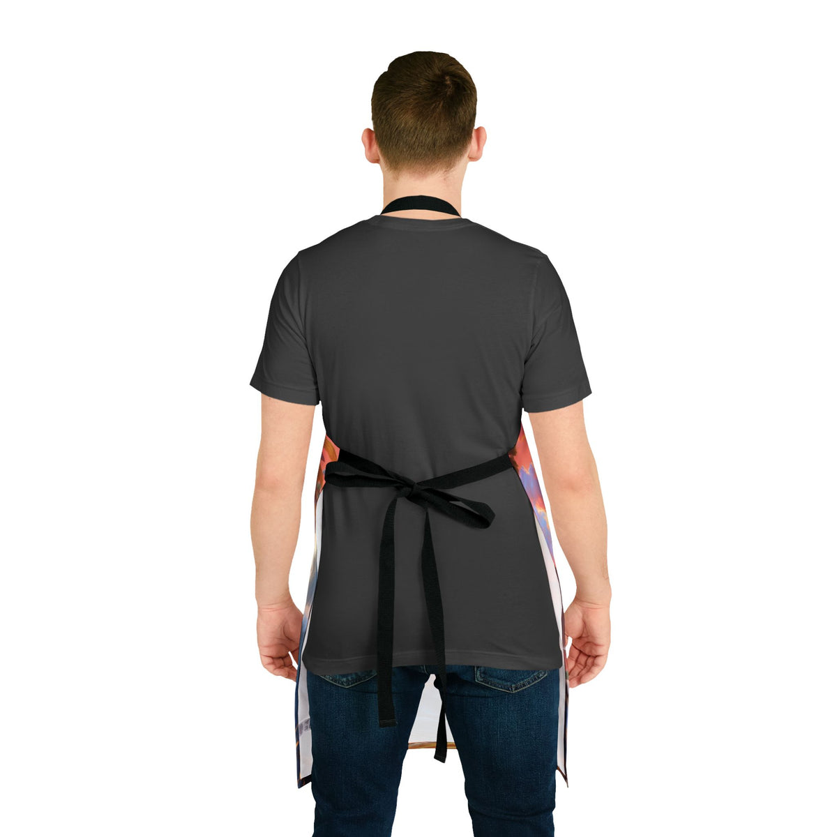 Dragon Sunset Apron — Colorful Mythical Dragon Kitchen Apron Stain-Resistant - Art Print Canvas Apron