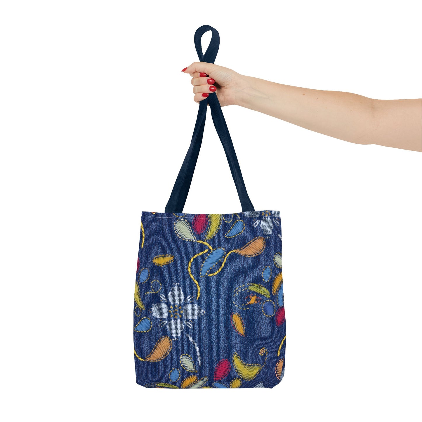 Denim Fabric Imitation Print Unisex Canvas Bag Poly Spun 3 Sizes Tote Bag 155