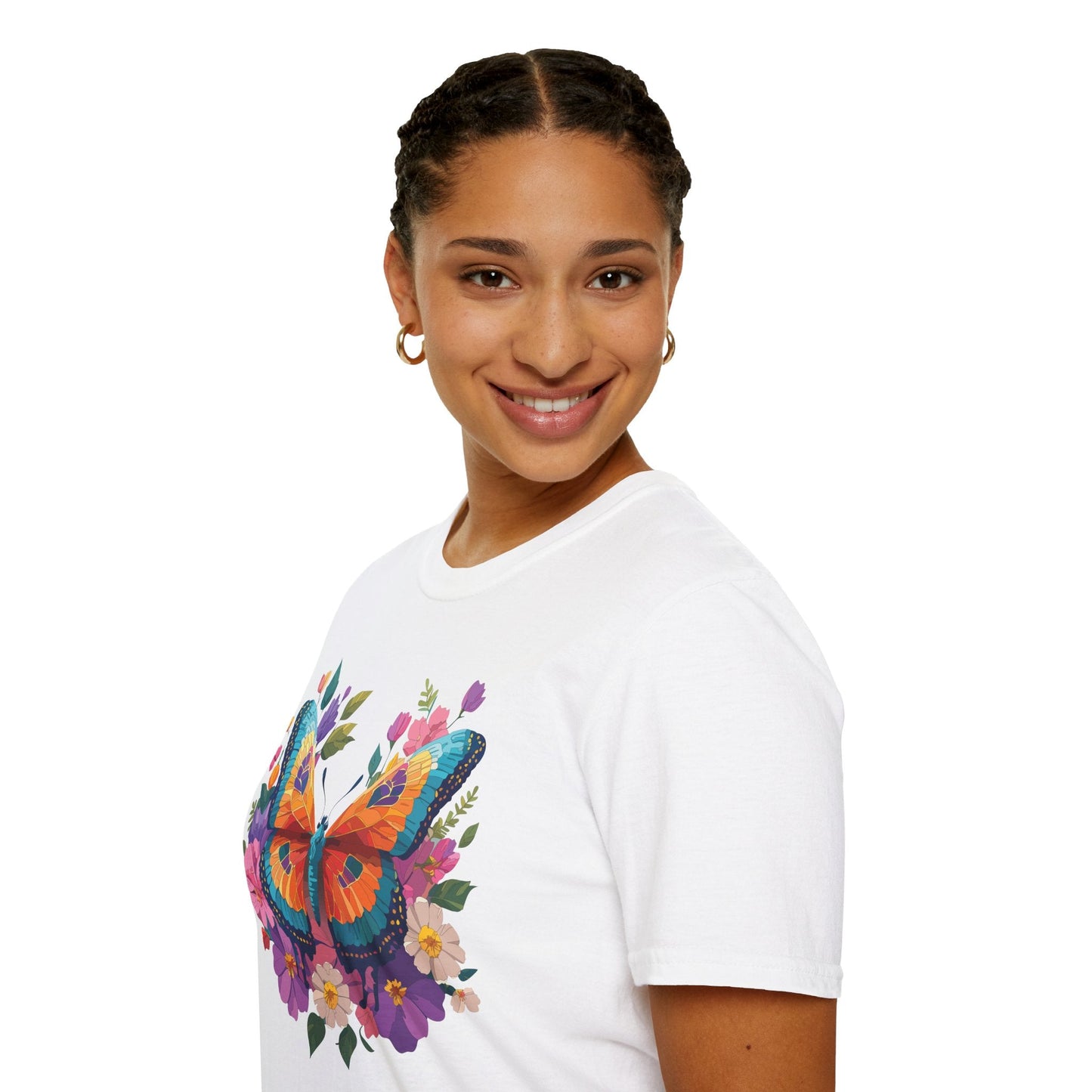 Butterfly Themed Unisex Softstyle T Shirt 100 Cotton Monarch Design Tee Gildan 64000
