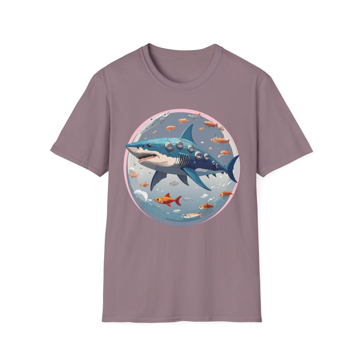 Steampunk Shark T-Shirt | Submarine Porthole Ocean Illustration