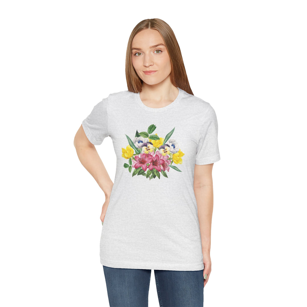Floral Graphic Tee Shirt - Bella+Canvas Unisex 100 Cotton 49