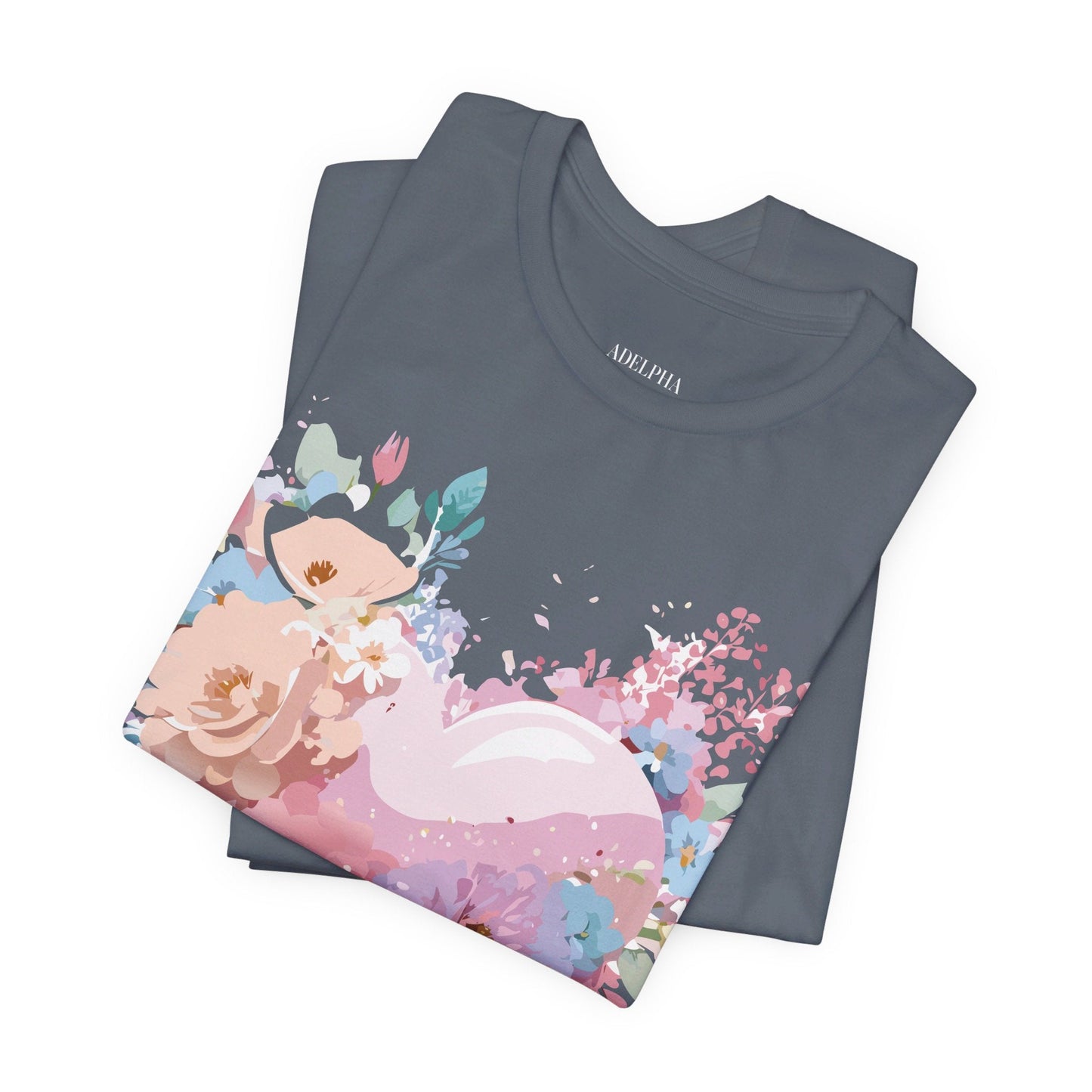 Valentine Day Graphic Unisex 100 Cotton Vintage Artwork with Love and Flower Design Tee 28
