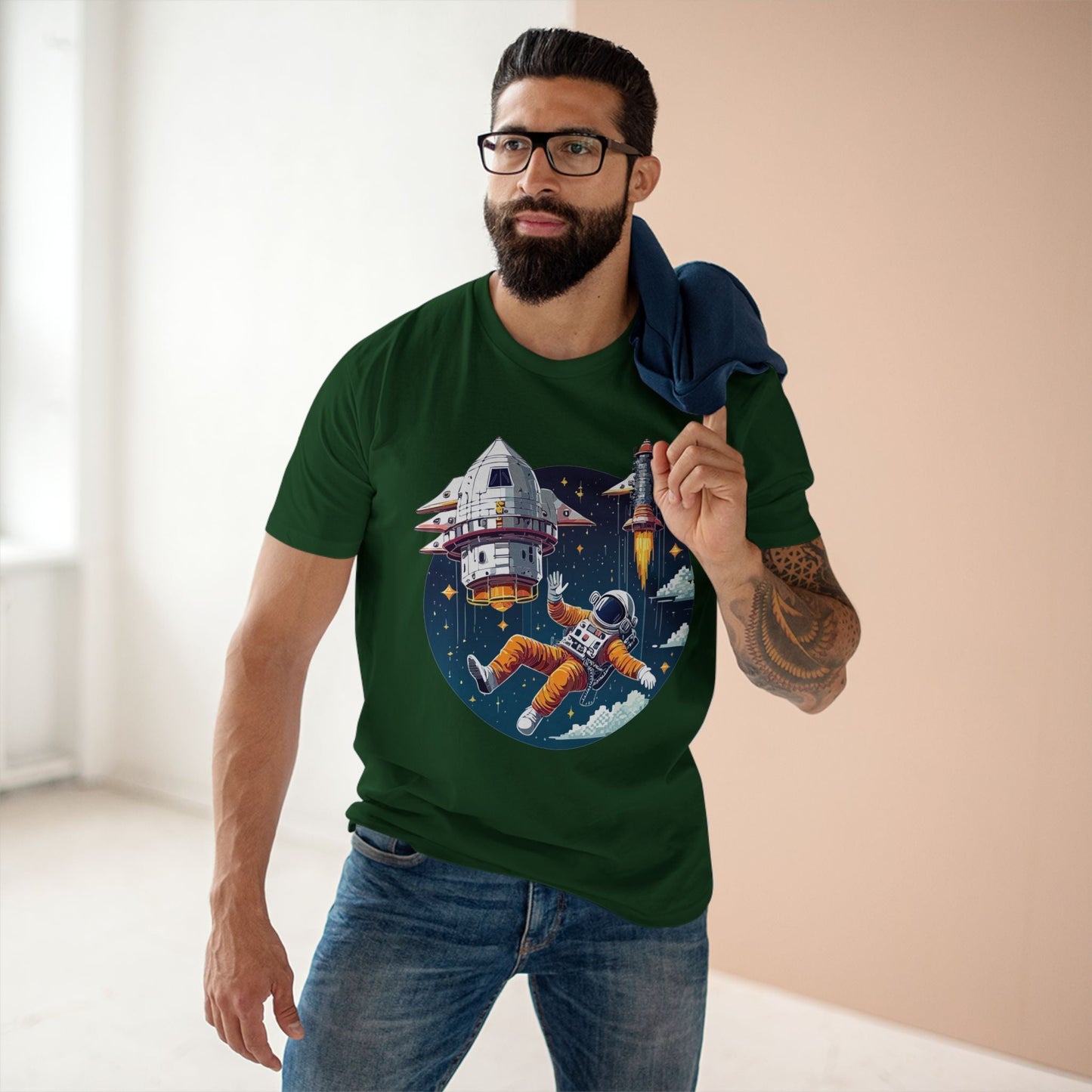 Cosmos Astronaut Shirt Unisex Premium Cotton Tee With Original Retro Art Design Collection
