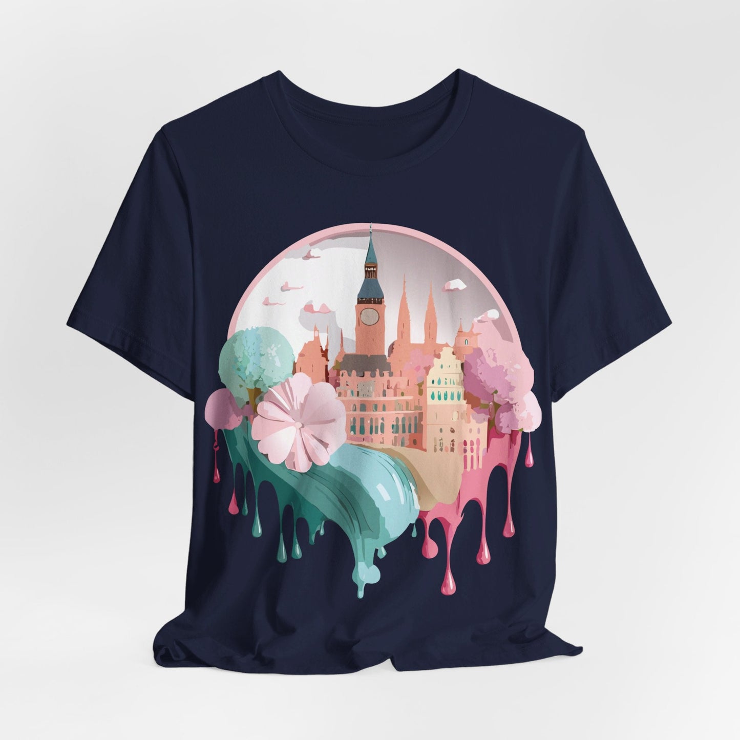 Prague Tourist Graphic Tee by Adelpha Unisex Vintage Style Short Sleeve Shirt Collection