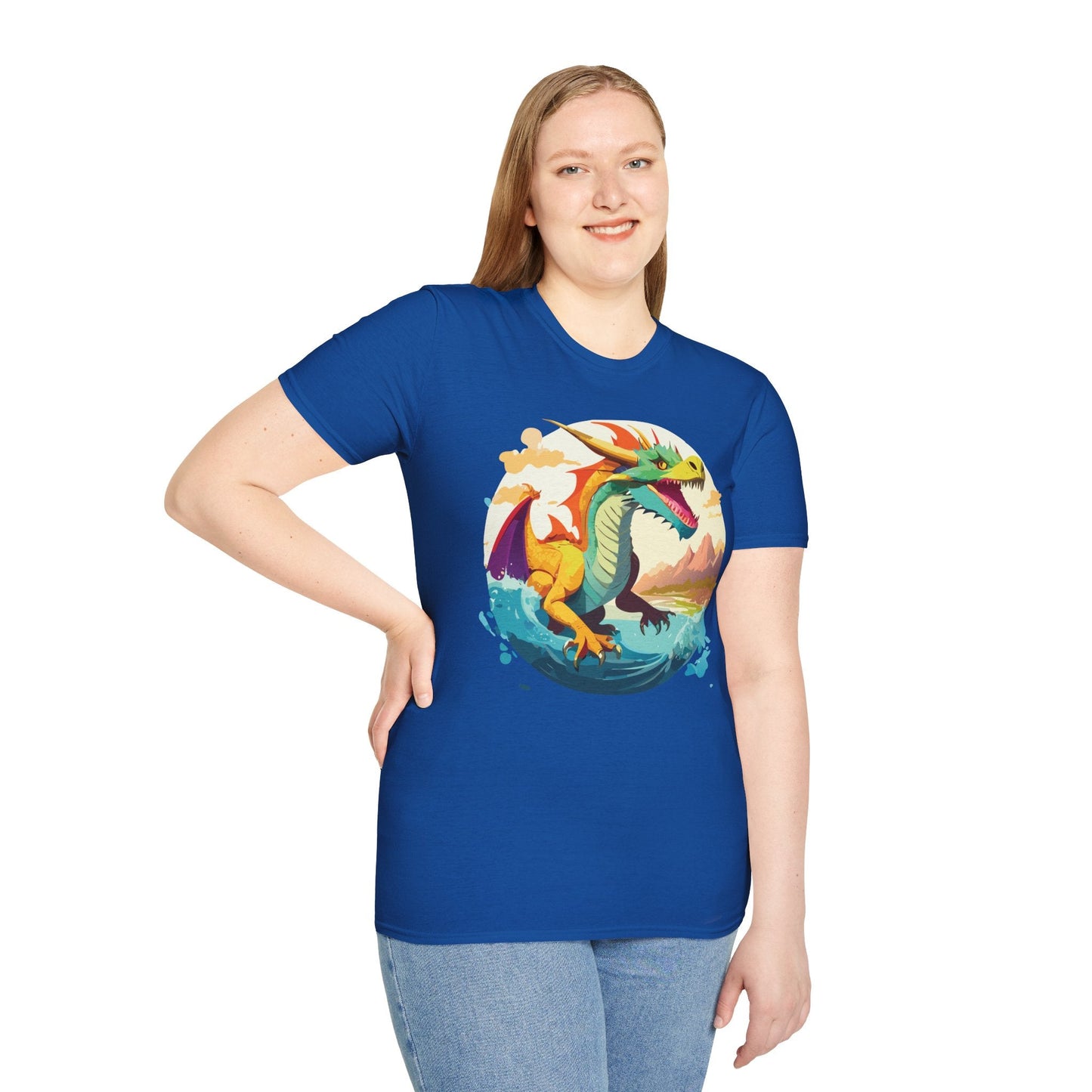 Dragon T Shirt Unisex Animal Print Dragon Shirt Gildan Softstyle Cotton Tee 64000