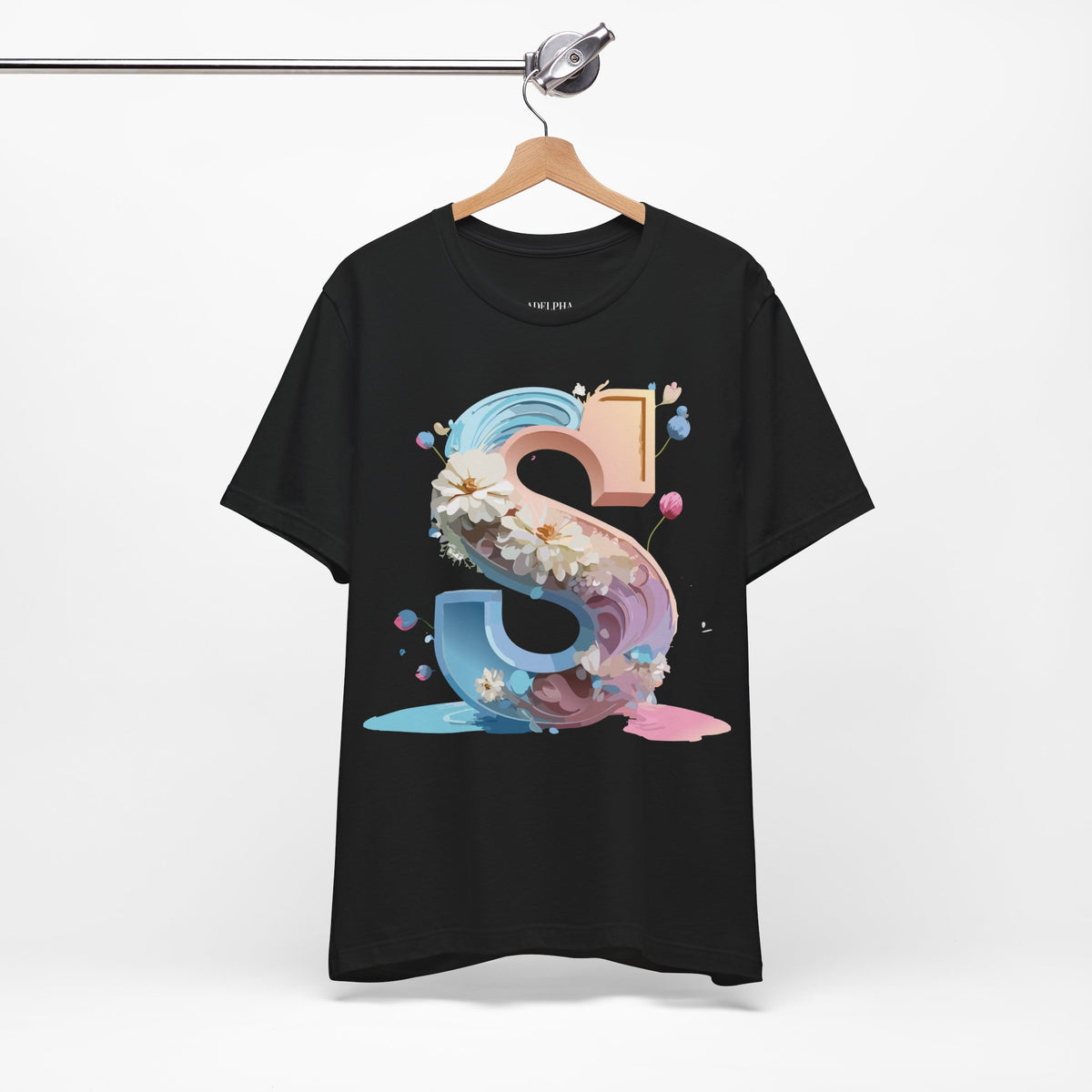 Letter S Graphic Unisex Cotton Bella+Canvas Tee with Art Letter Design