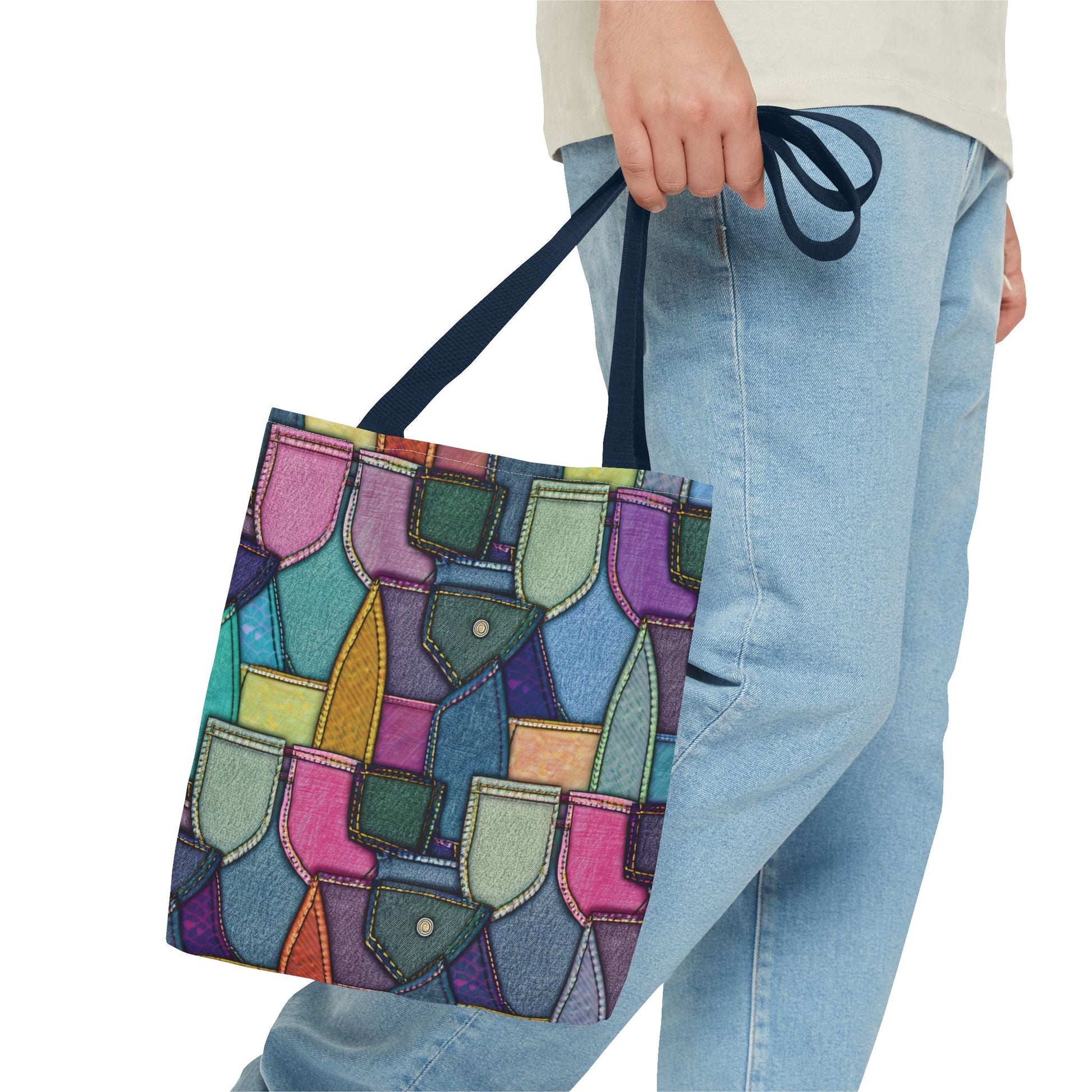 Denim Canvas Bag, Tote Bag Denim Printify