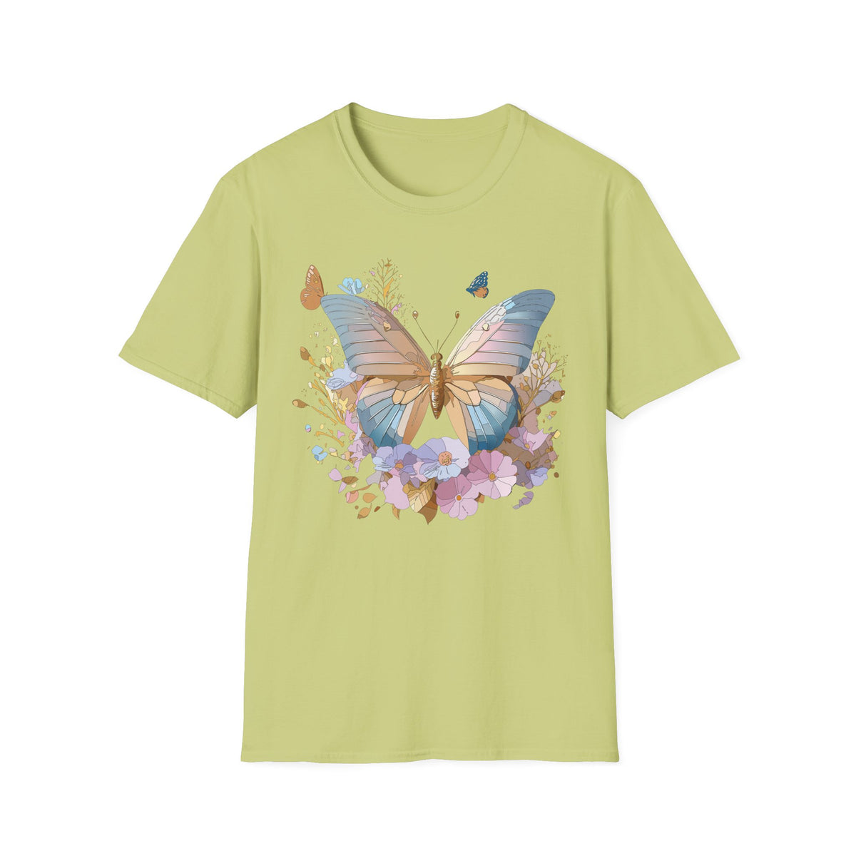 Butterfly Floral Tee — Pastel Garden Butterfly Graphic Tee Unisex 100 Cotton Gildan T-Shirt