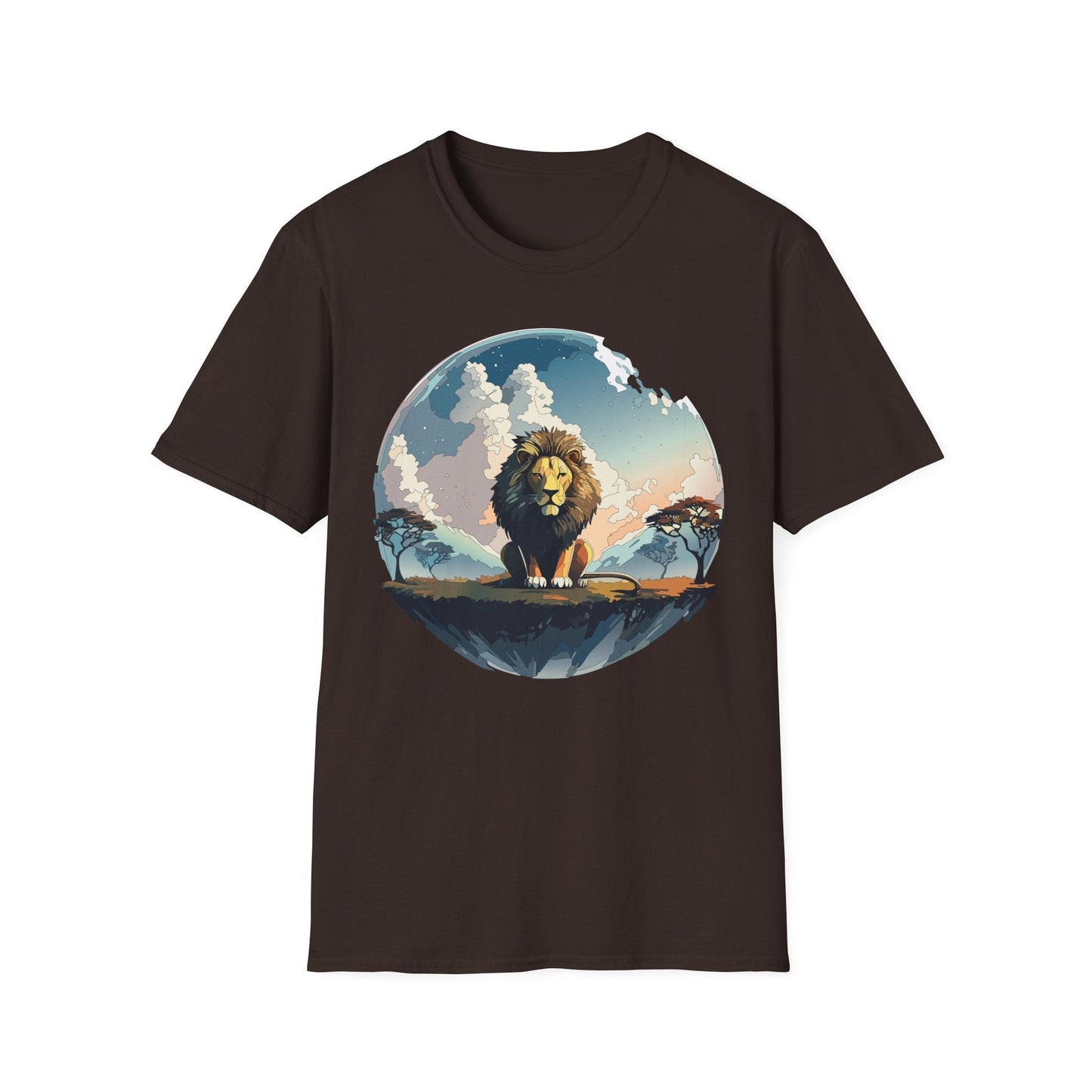 Lion Shirt Unisex Animal Tee Gildan Softstyle 64000 One Hundred Percent Cotton