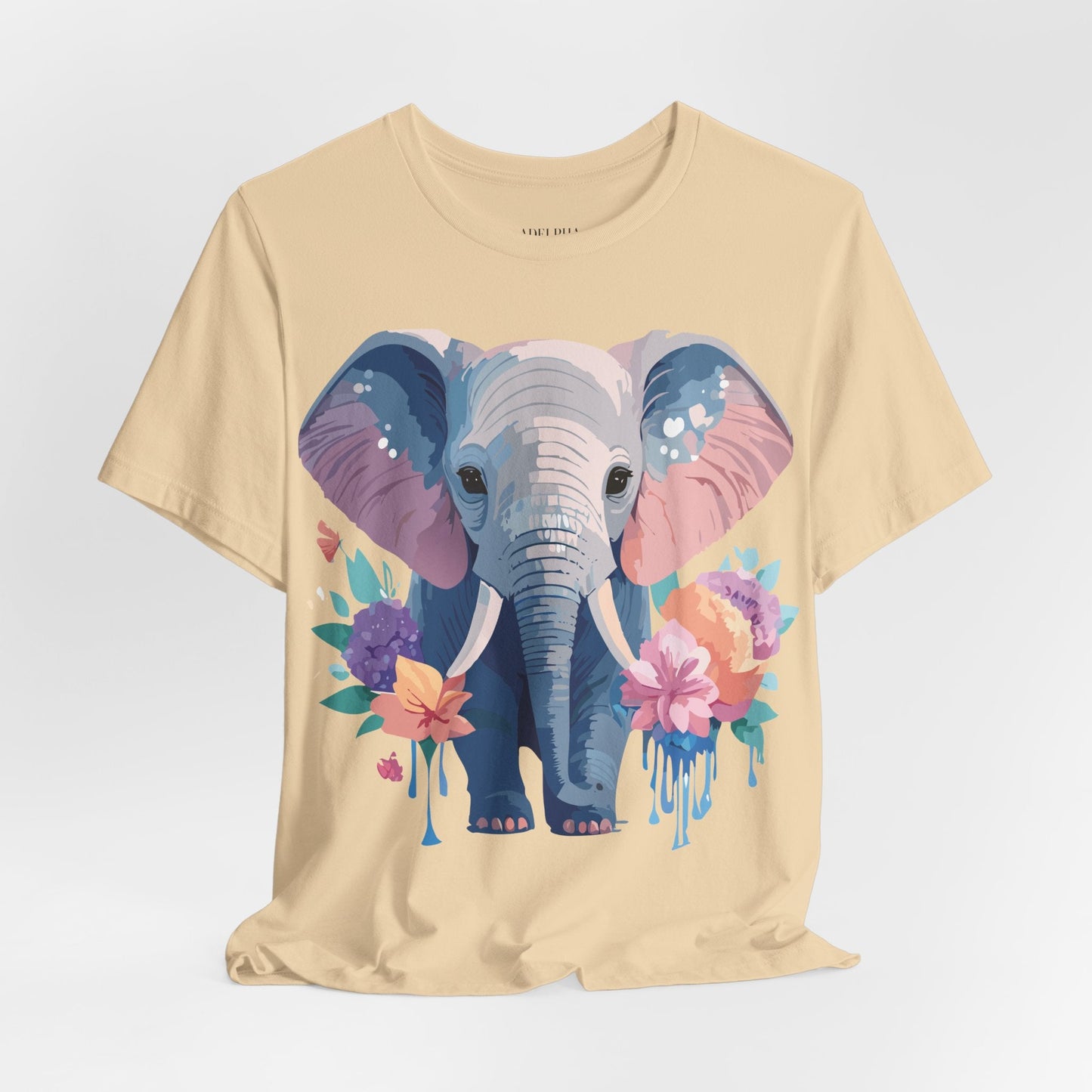 Elephant Graphic T Shirt Unisex Vintage Art Design Tee by Adelpha Short Sleeve Premium