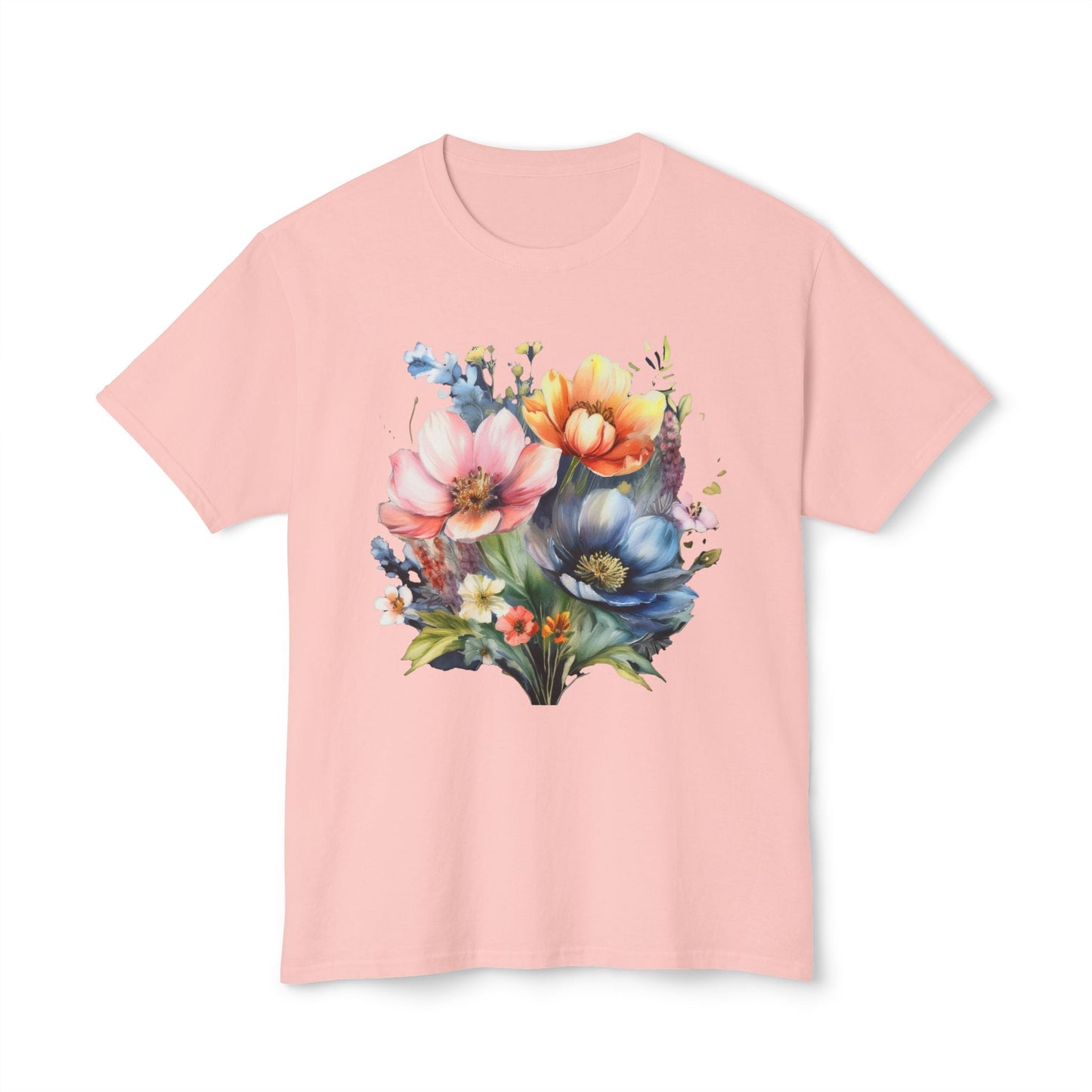 Floral T Shirt With Full Color Art Print Unisex HD Cotton Designed And Printed In USA