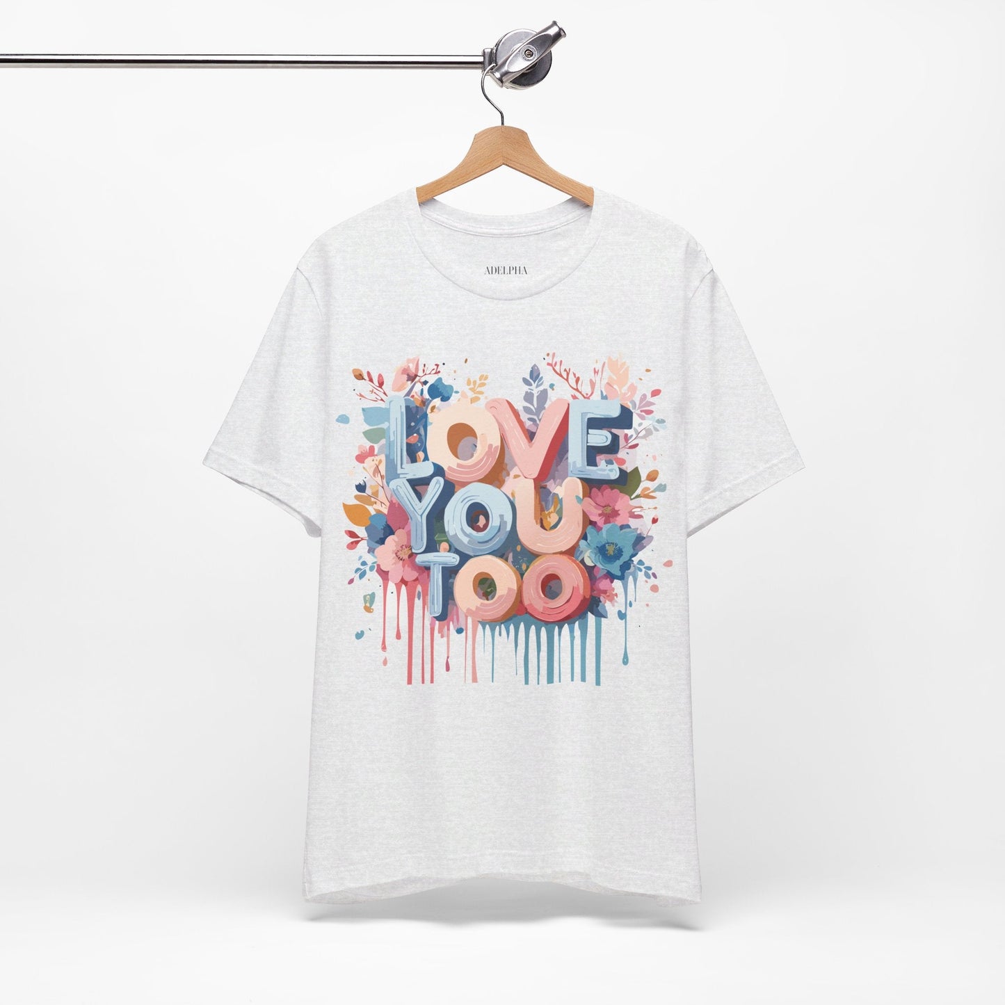 Valentine Day Graphic Unisex 100 Cotton Vintage Artwork with Love and Flower Design Tee 41