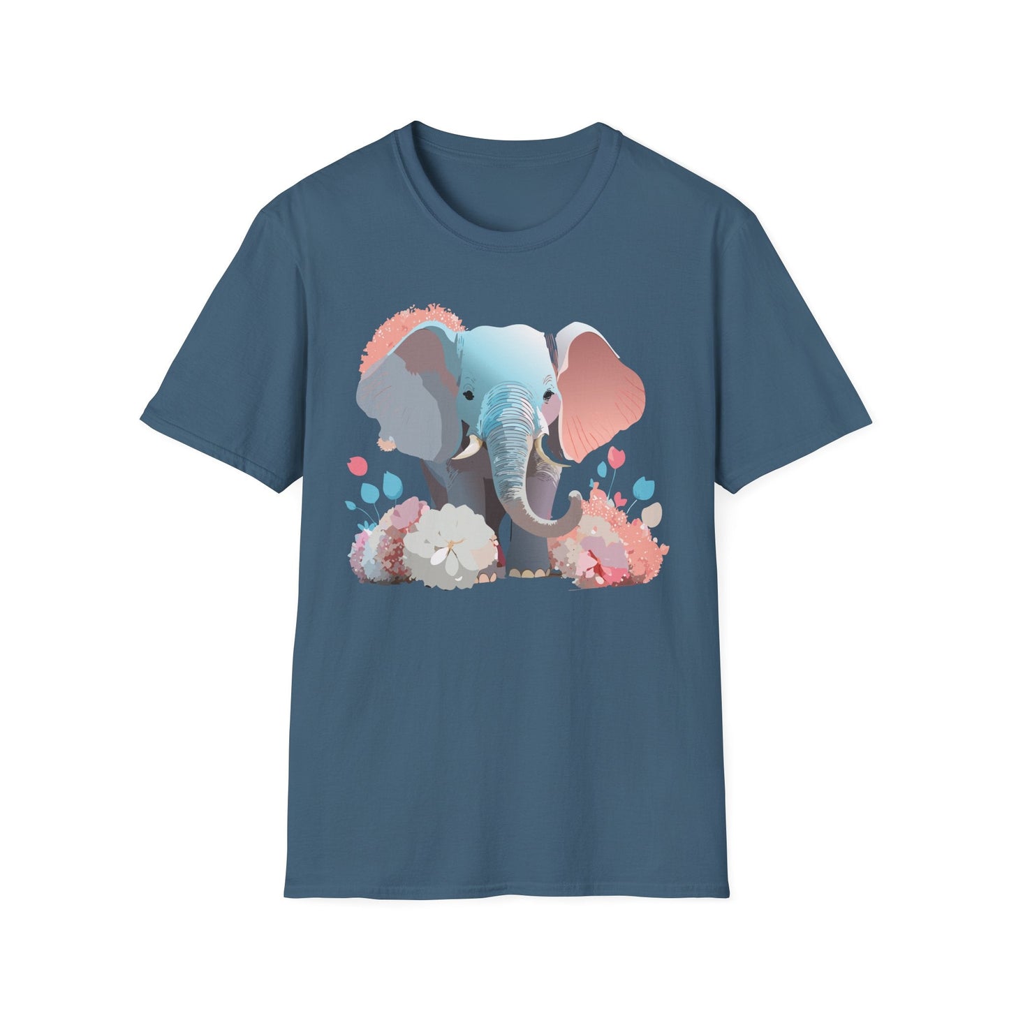 Elephant T Shirt Unisex Softstyle Graphic Tee With Elephant Animation Animal Print