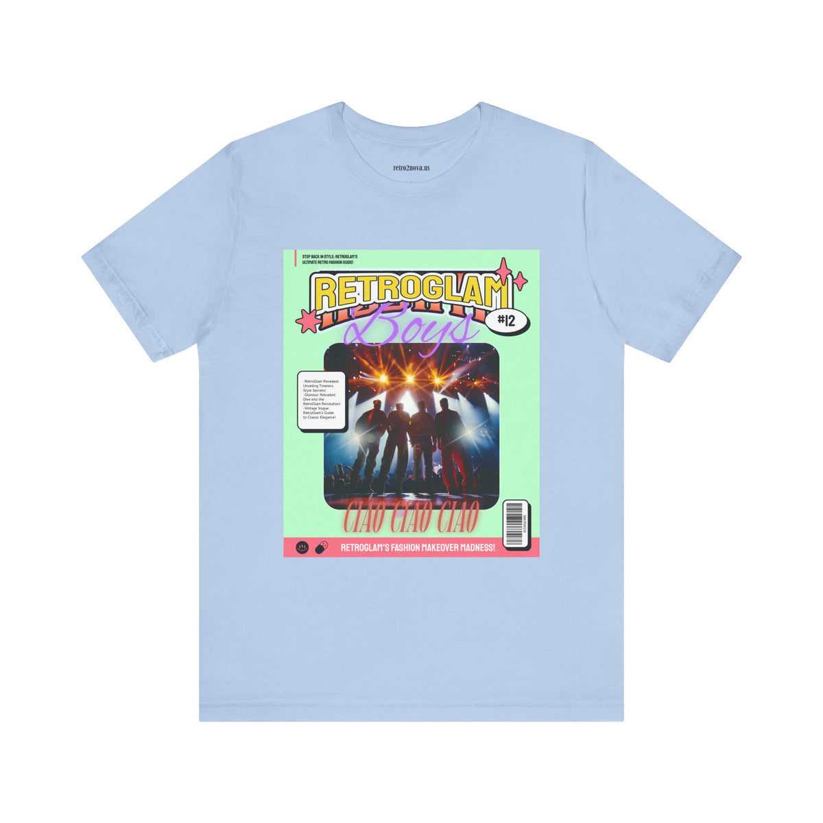 Magazine Cover Graphic Unisex Cotton Bella+Canvas Tee with Retro Poster ab28