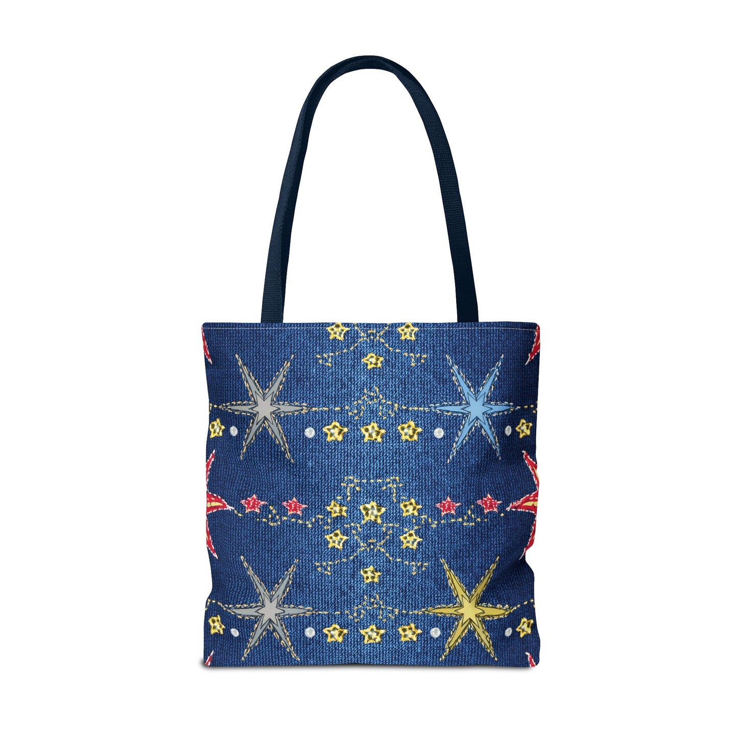Denim Fabric Imitation Print Unisex Canvas Bag Poly Spun 3 Sizes Tote Bag 181