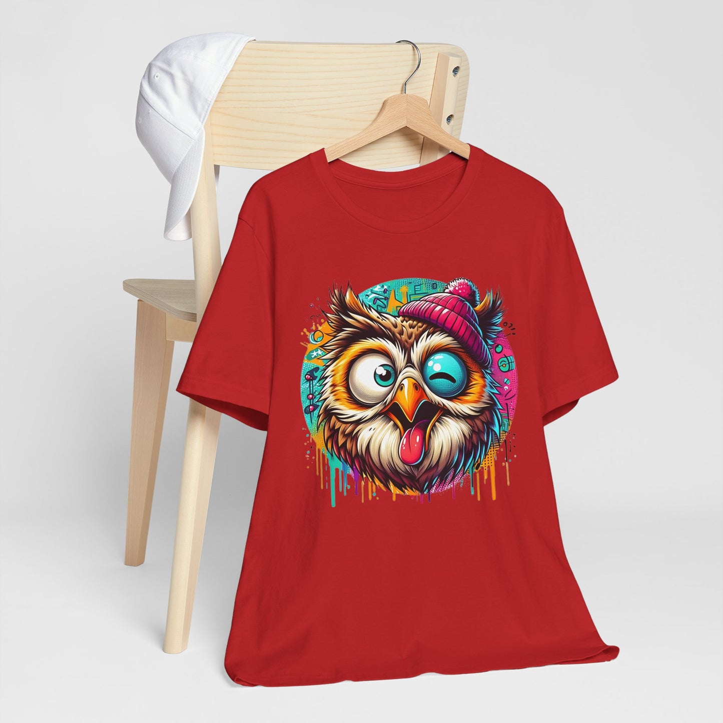 Colorful Owl Graphic Tee, Fun Owl Shirt, Funny Bird Shirt, Cute Cartoon Tees, Animal T-Shirt, Animal Tees, Art Design T-Shirt