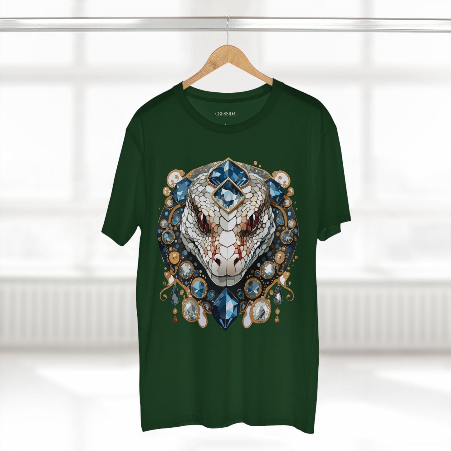 Snake Graphic Unisex 100 Cotton Tee With Unique Animal Golden Medallion Art Design 41