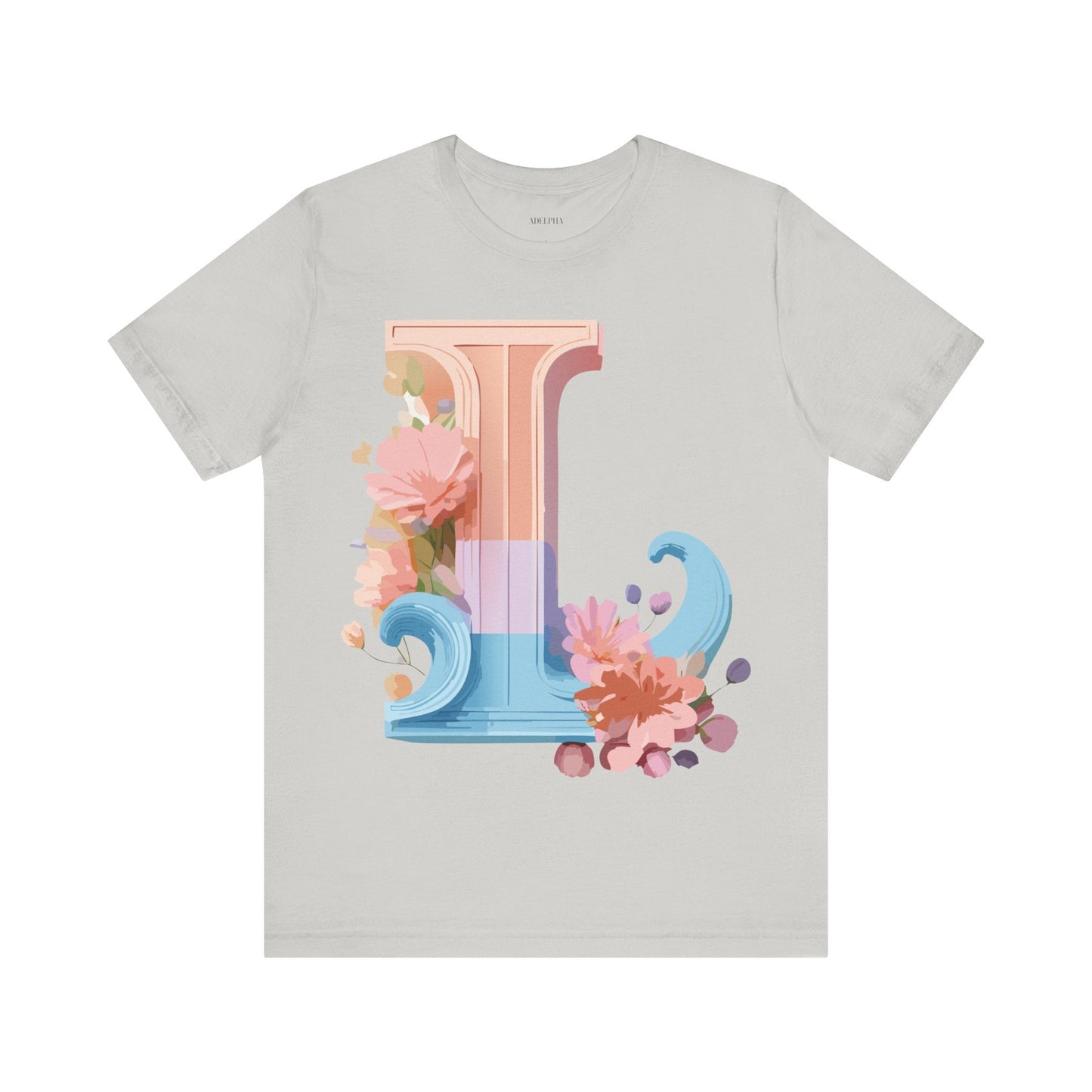 Letter L Shirt Unisex Graphic Tee Vintage Inspired Artwork By Adelpha For Everyday Style
