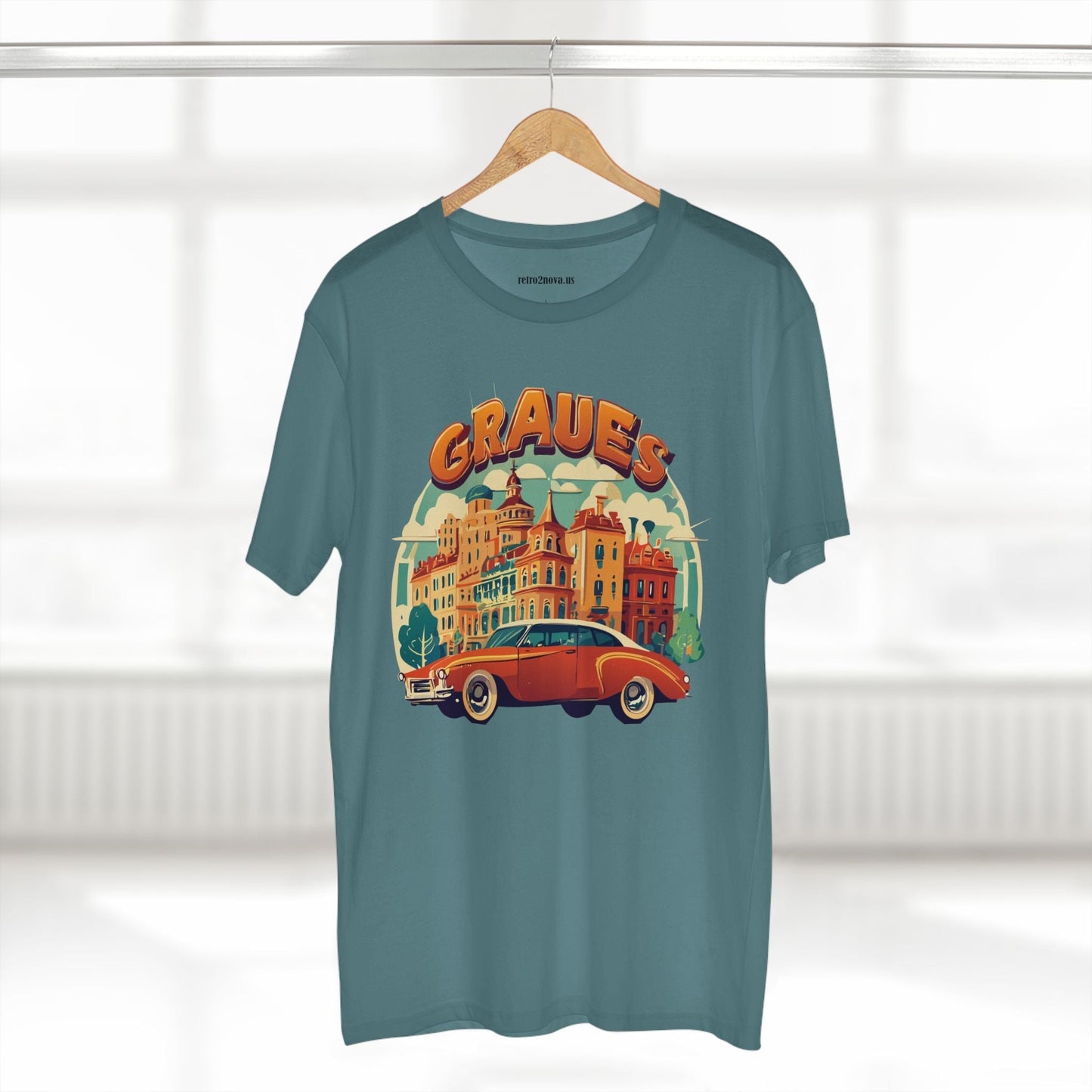 Retro Car Shirts Unisex Premium Cotton Art Tee By Retro2Nova Original Art Design Collection
