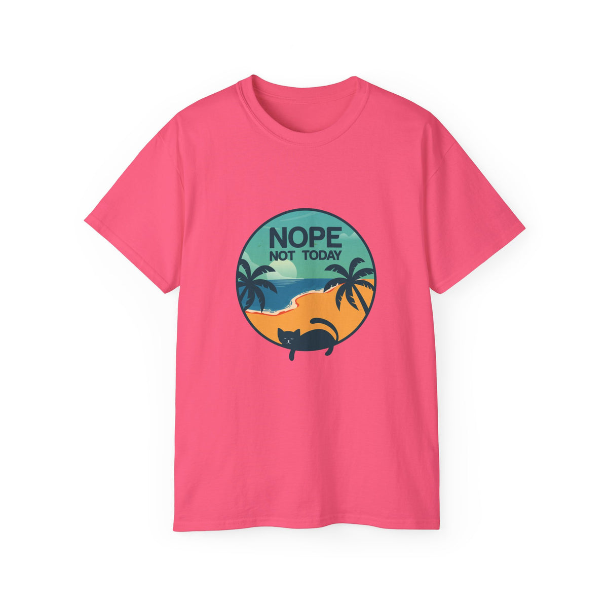 Nope Not Today sloth tee | Tropical palm sunset shirt