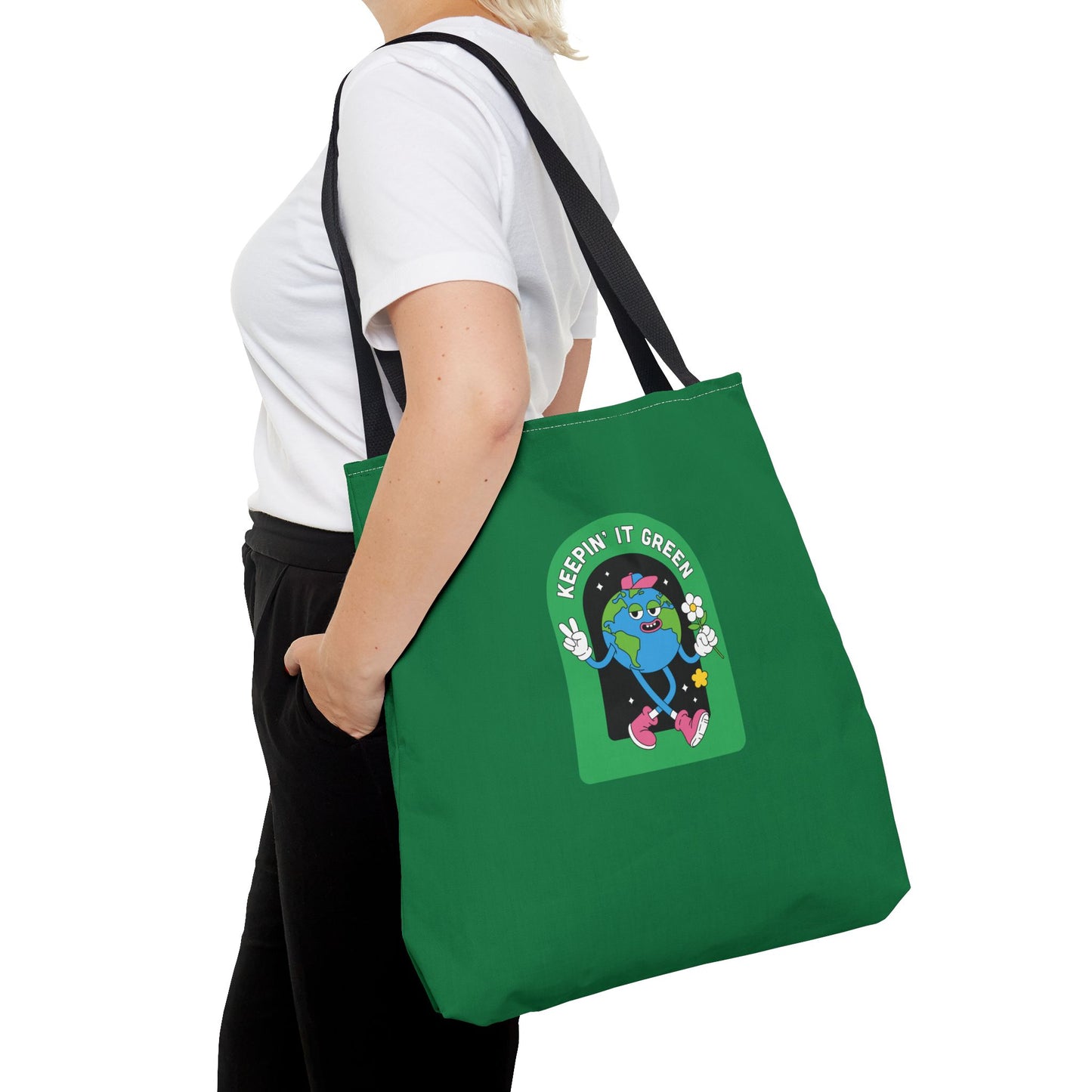ECO GREEN COLOR CANVAS BAG HIGH-QUALITY 100% SPUN POLYESTER 3 SIZES BAG-E6