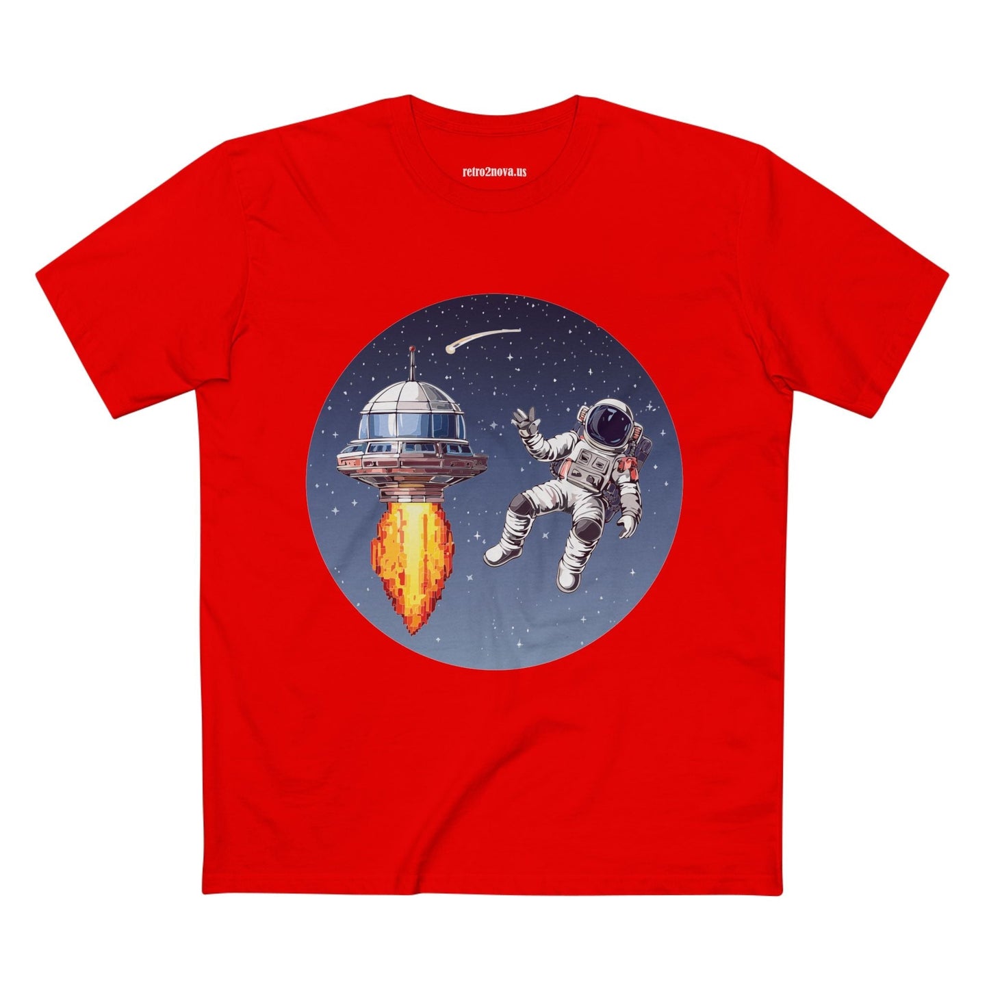 Cosmos Astronaut Shirt Unisex Premium Cotton Tee With Original Art Design Retro2Nova