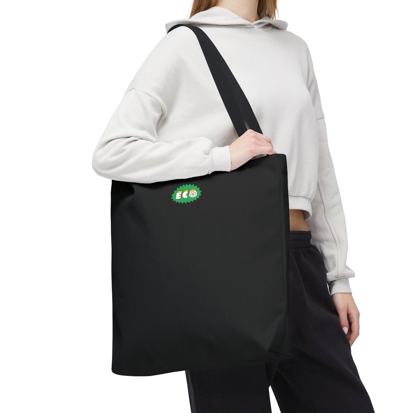 ECO BLACK COLOR CANVAS BAG HIGH-QUALITY 100% SPUN POLYESTER 3 SIZES BAG-E3