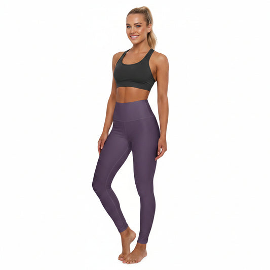 Vintage Grape Color High-Waist Yoga Leggings Women's Seamless Poly-Span Stretchy Pants XS-2XL