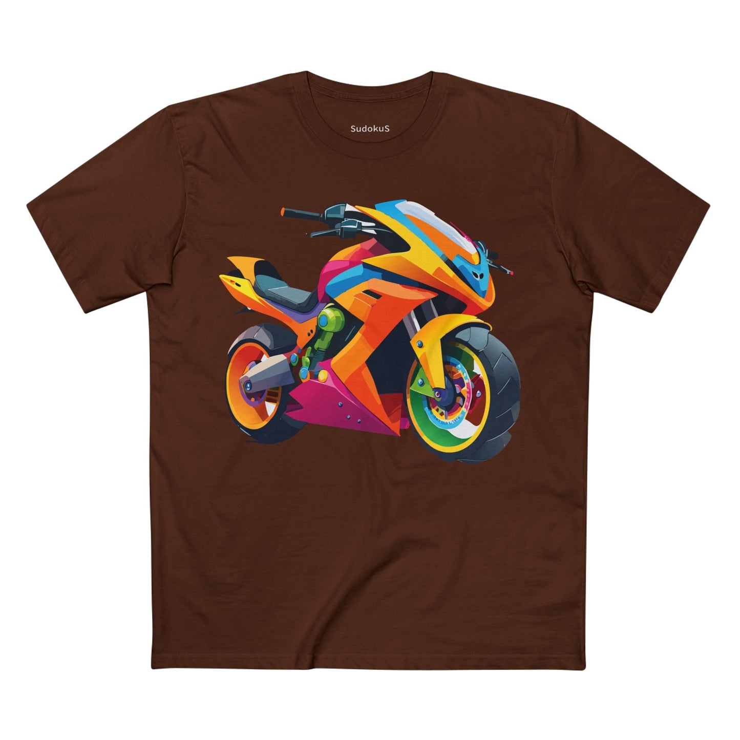 Moto Bike Graphic Unisex 100 Cotton Staple Tee 8