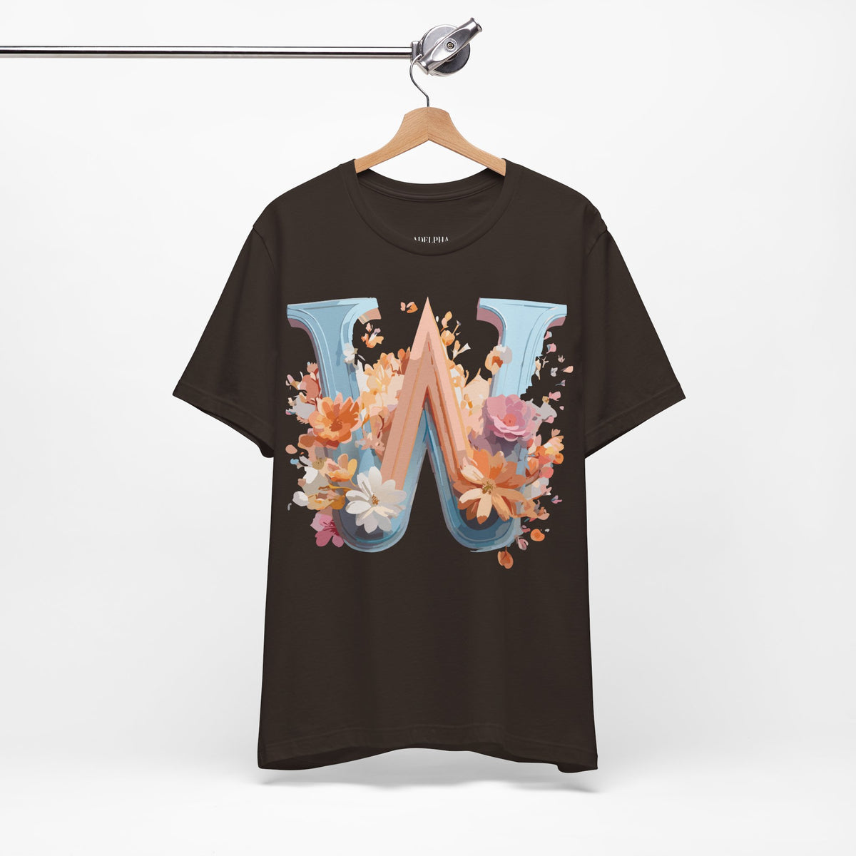 Letter W Graphic Unisex Cotton Bella+Canvas Tee with Art Letter Design