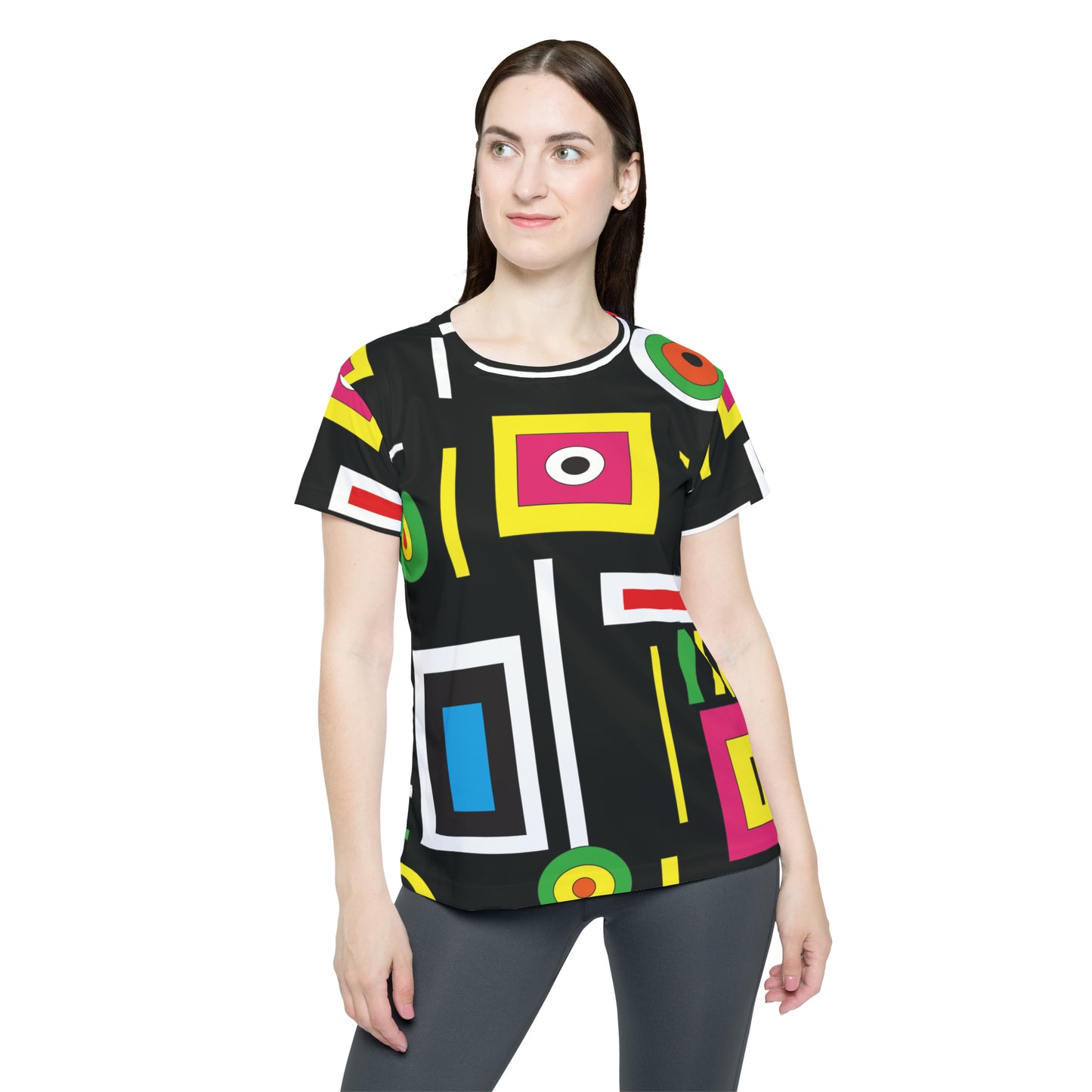 Camiseta de poliéster con estampados abstractos