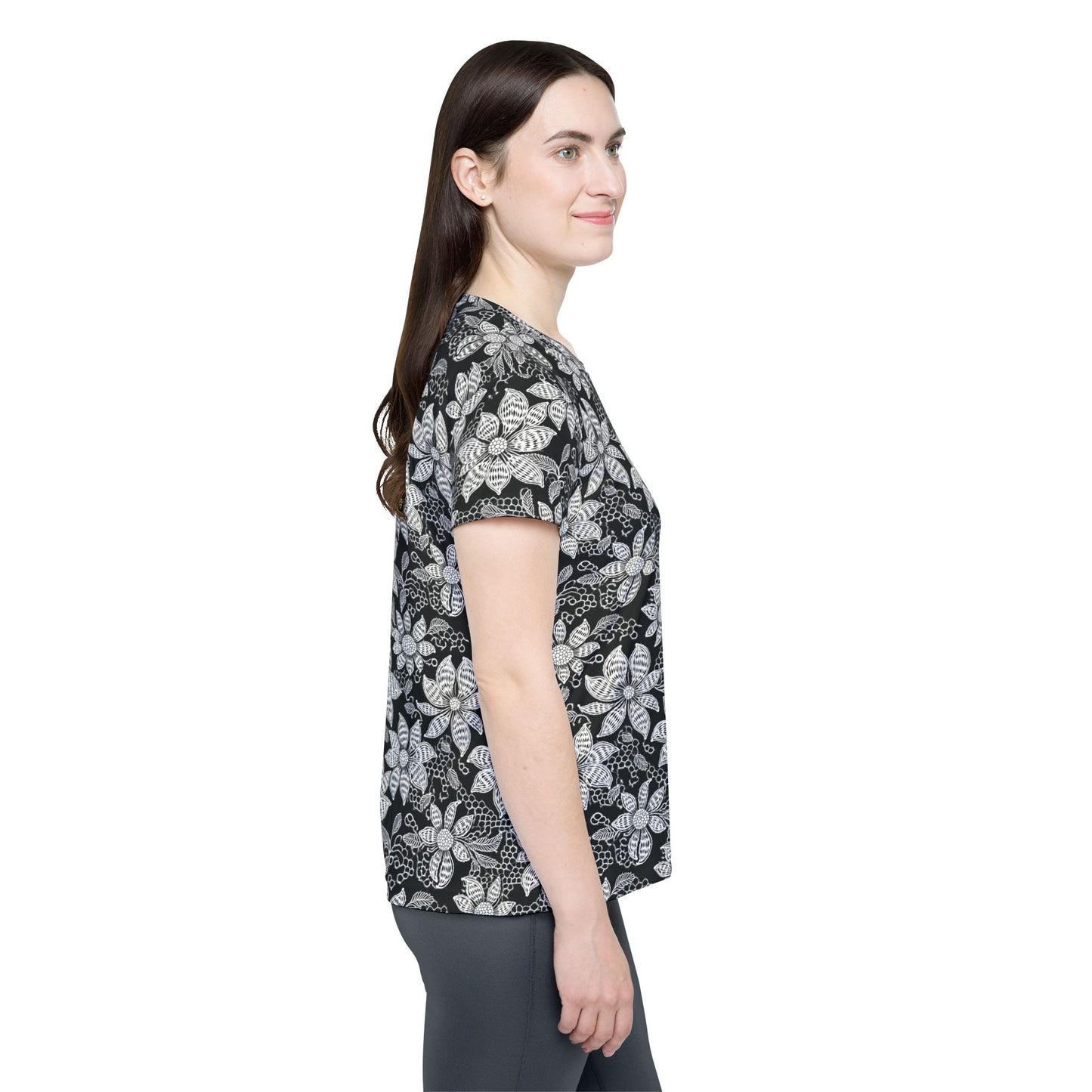 Lace Print Poly Shirt, Poly Shirt with Lace Print, Lace Shirt 37