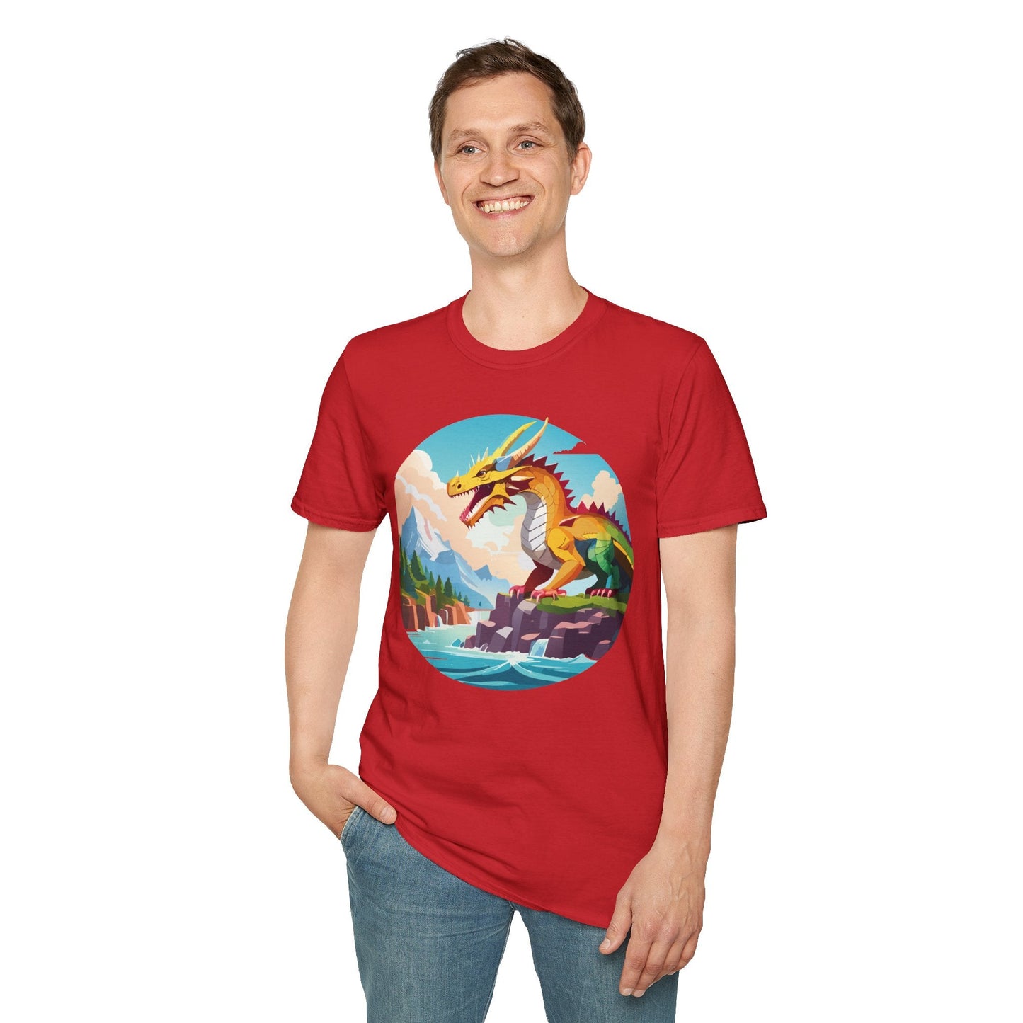 Dragon Graphic Unisex Cotton Softstyle Art Design Tee With Animals 25