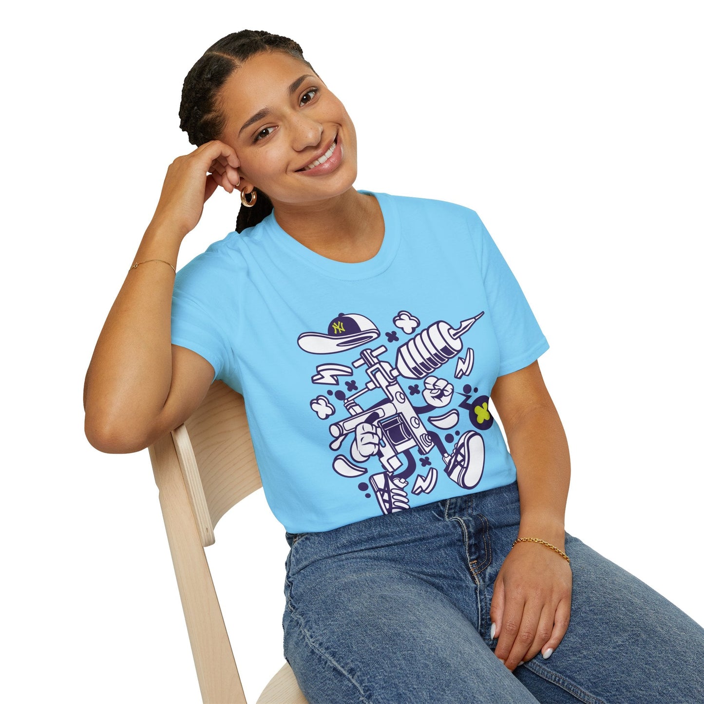 Cartoon Animation T Shirt Funny Tee Shirt Unisex Gildan Softstyle 64000 100 Percent Ring Spun Cotton