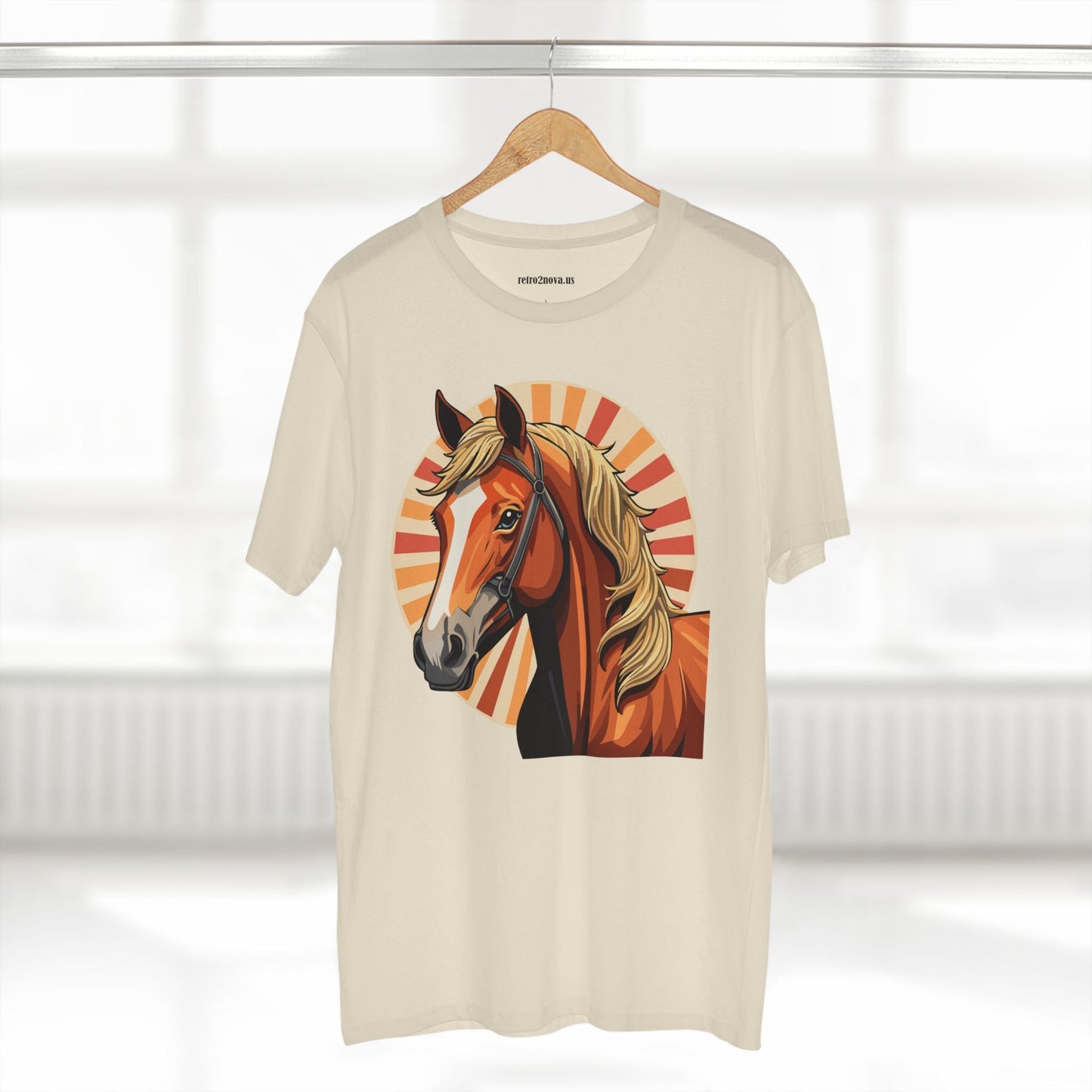 Unisex Premium Cotton Art Tee Featuring Horse Illustration Retro2Nova Animals Shirt Collection For All Seasons