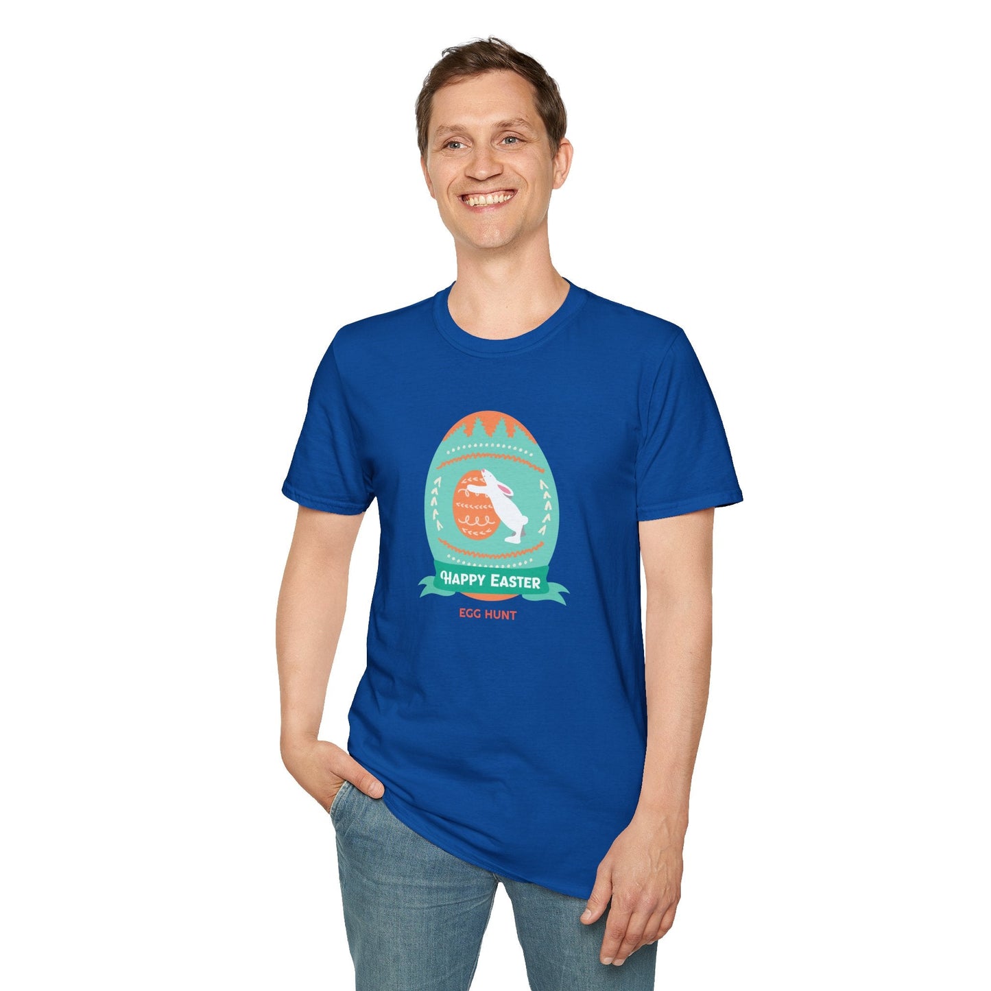Easter Egg T Shirt Unisex Softstyle Tee With Easter Signature Design 100 Percent Ring Spun Cotton
