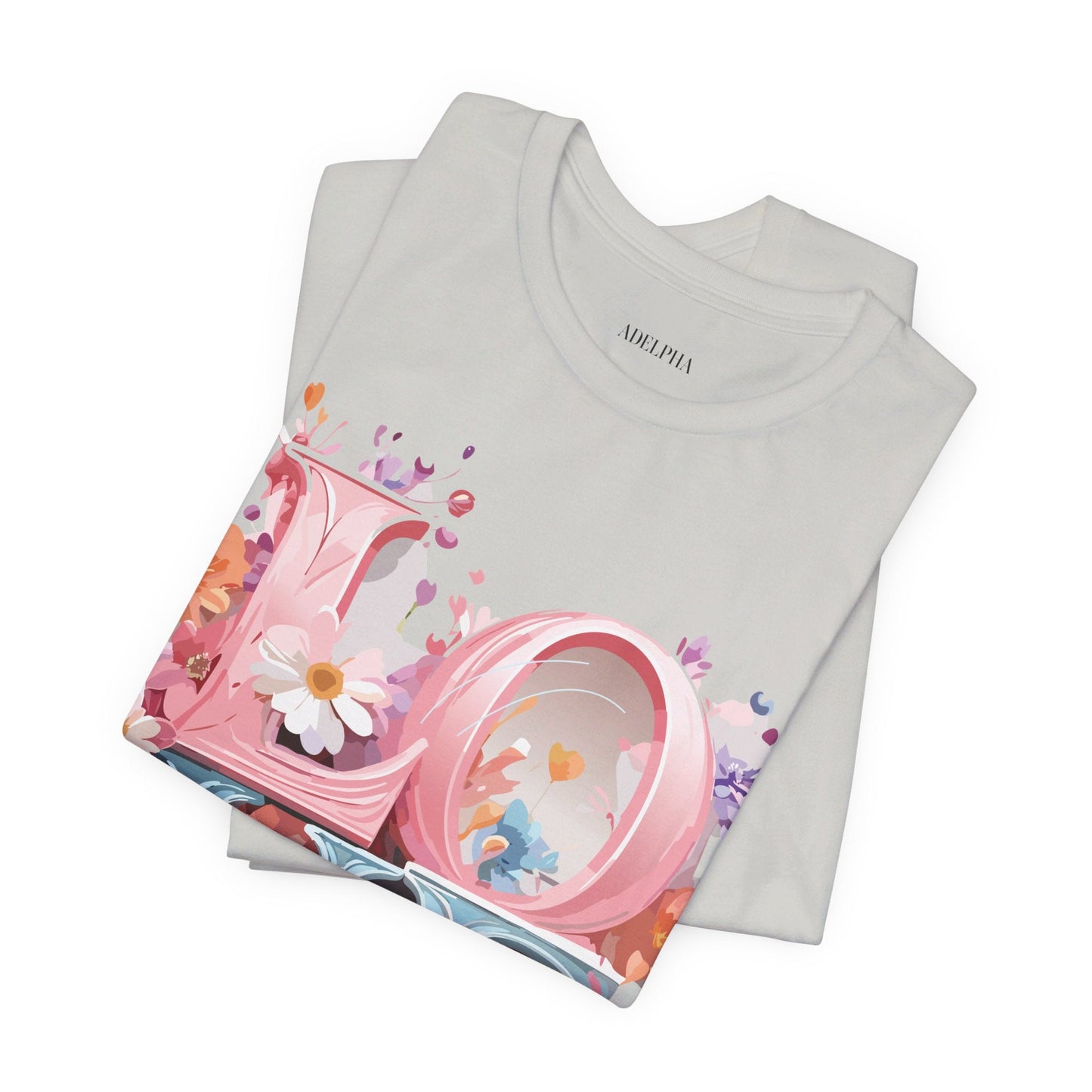 Valentine Day Graphic Unisex 100 Cotton Vintage Artwork with Love and Flower Design Tee 45