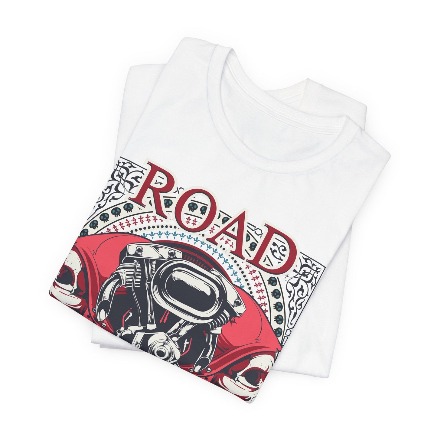 Dark Road Motorcycle Helmet Skull Tee Biker graphic t-shirt G-1