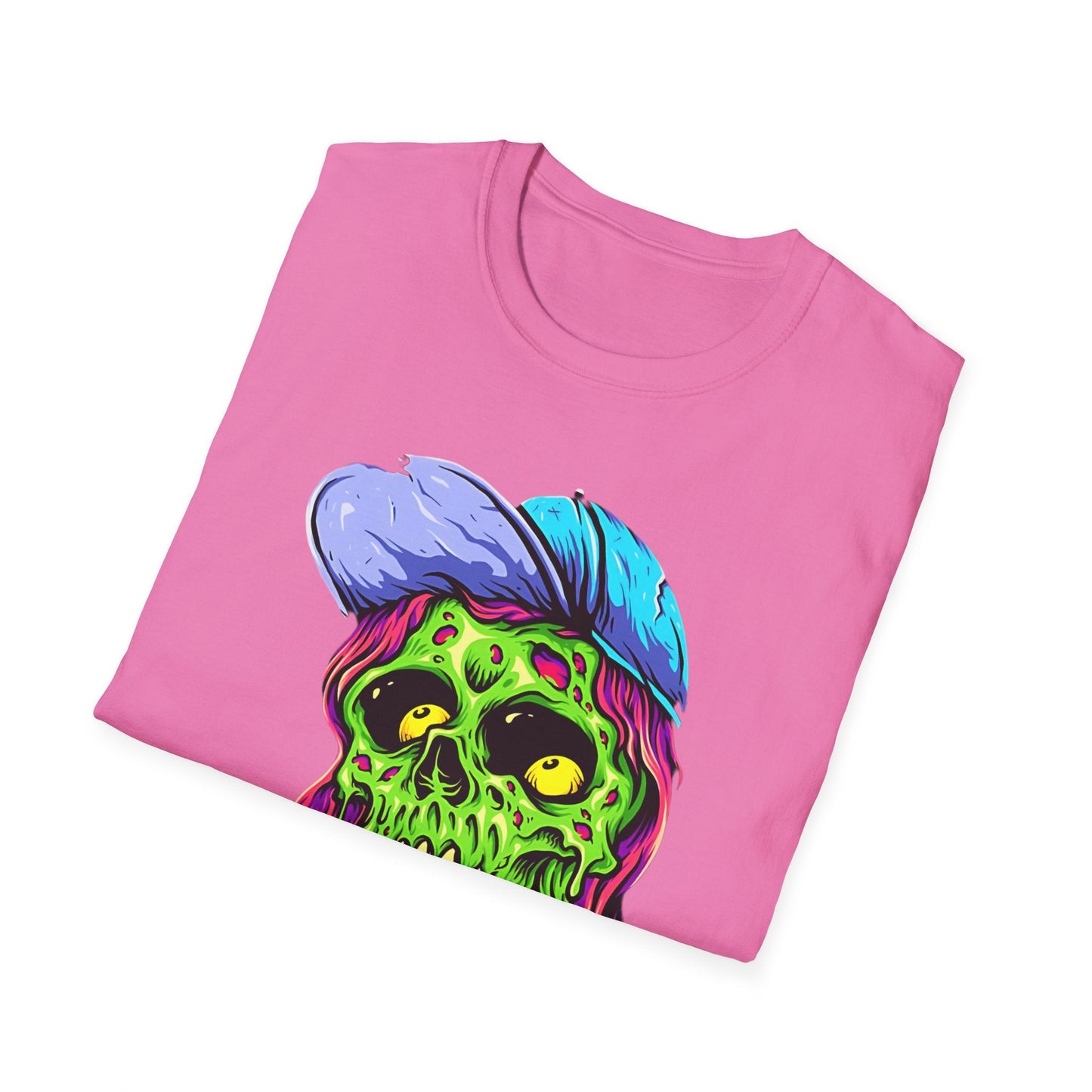 Unisex Skull Tee Shirt With Skeleton Artwork Gildan Softstyle 64000 Ring Spun Cotton