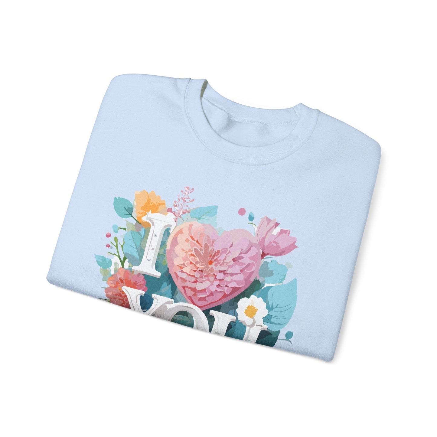 Floral Love Sweatshirt Unisex Valentines Day Gift 50 50 Cotton Polyester Crewneck