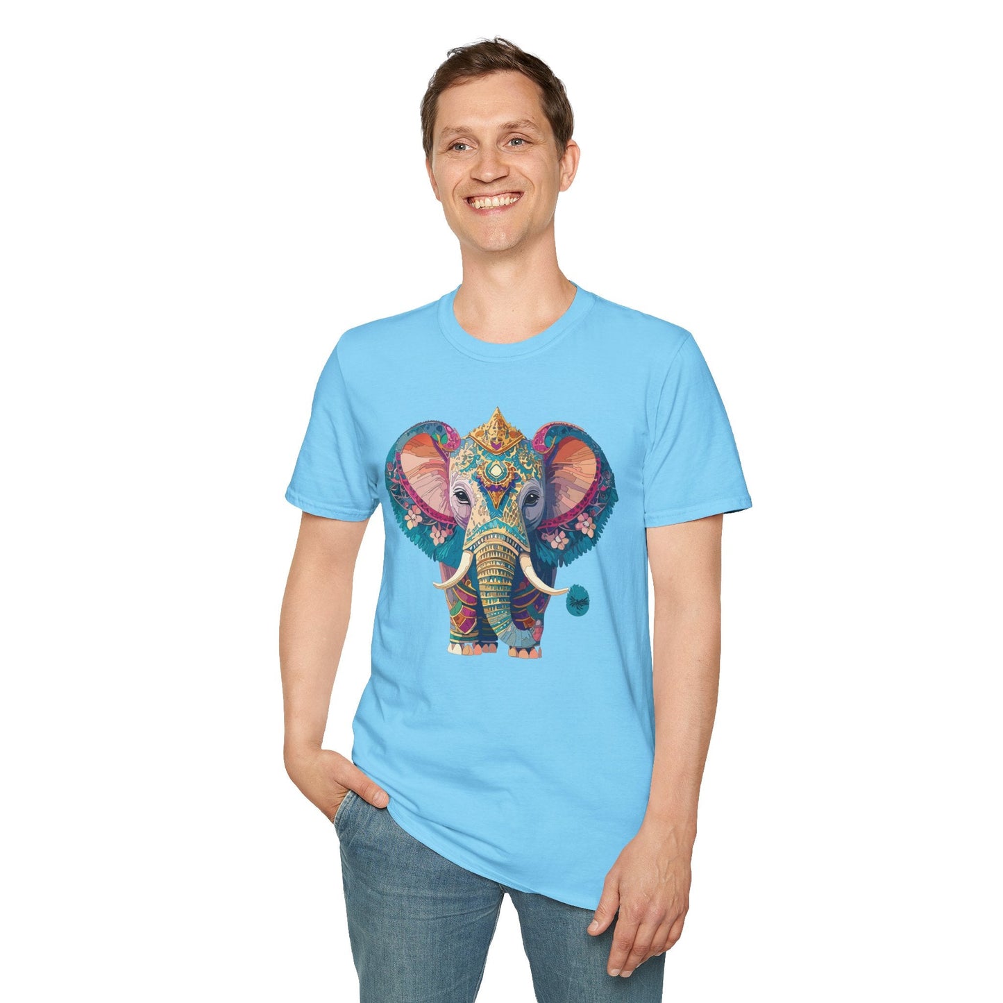 Elephant Shirt Unisex Animal Tee Softstyle 100 Percent Ring Spun Cotton Gildan 64000