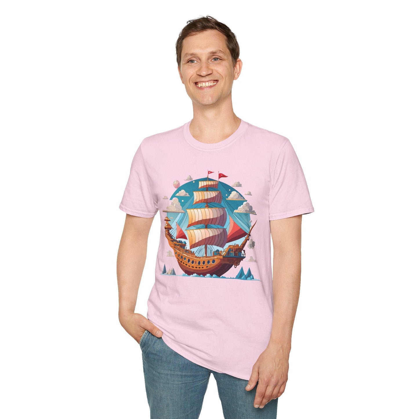 Ship T Shirts Frigate T Shirts Vessel Tee Shirt Unisex Softstyle Cotton Tee Gildan Softstyle 64000