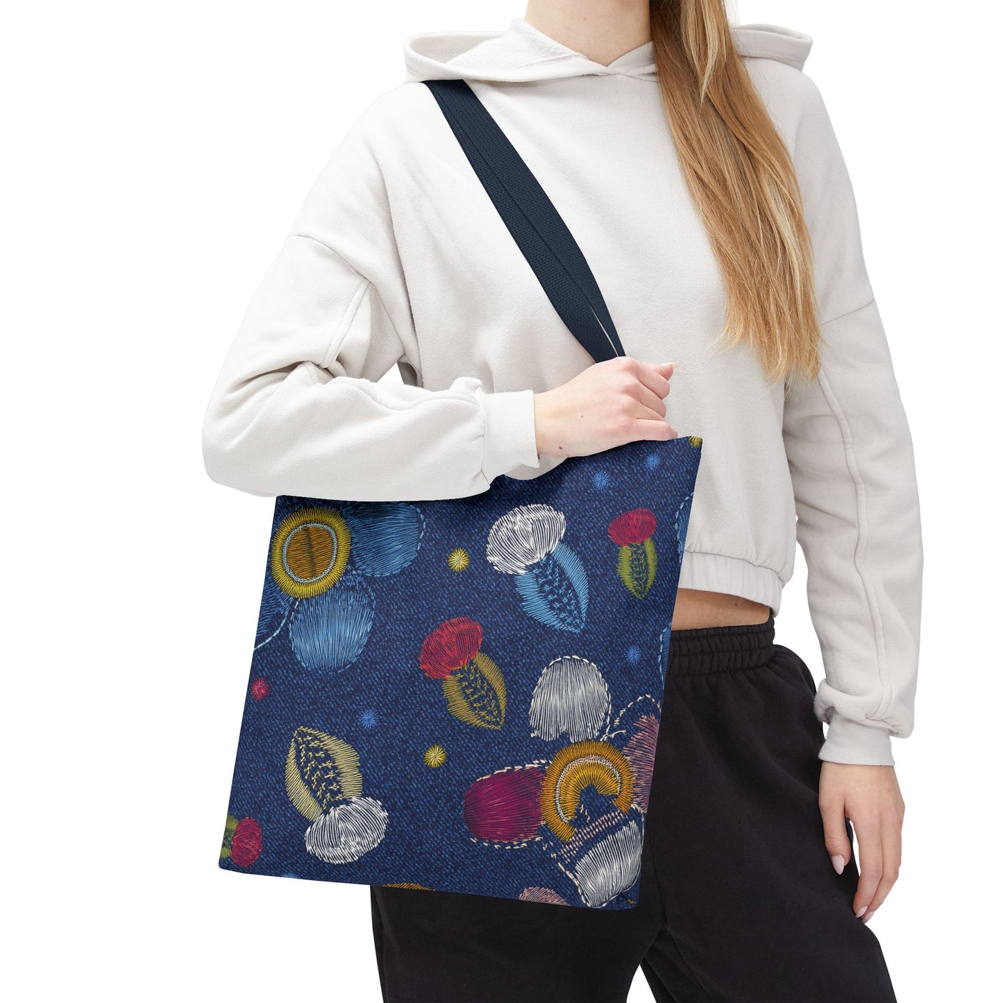 Denim Fabric Imitation Print Unisex Canvas Bag Poly Spun 3 Sizes Tote Bag 159