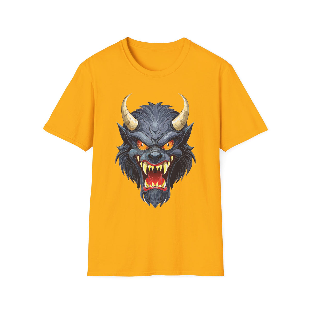 Demonic Wolf Monster Graphic T-Shirt Cartoon Graphic Tee Unisex 100 Cotton Gildan T-Shirt