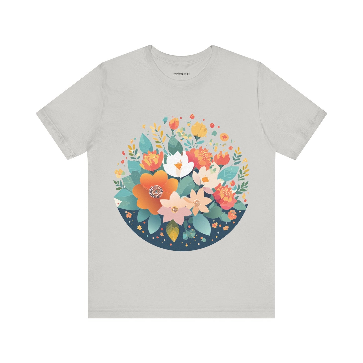 Floral Flowers Shirt Unisex Lightweight Breathable Jersey Tee Floral Pattern Short Sleeve